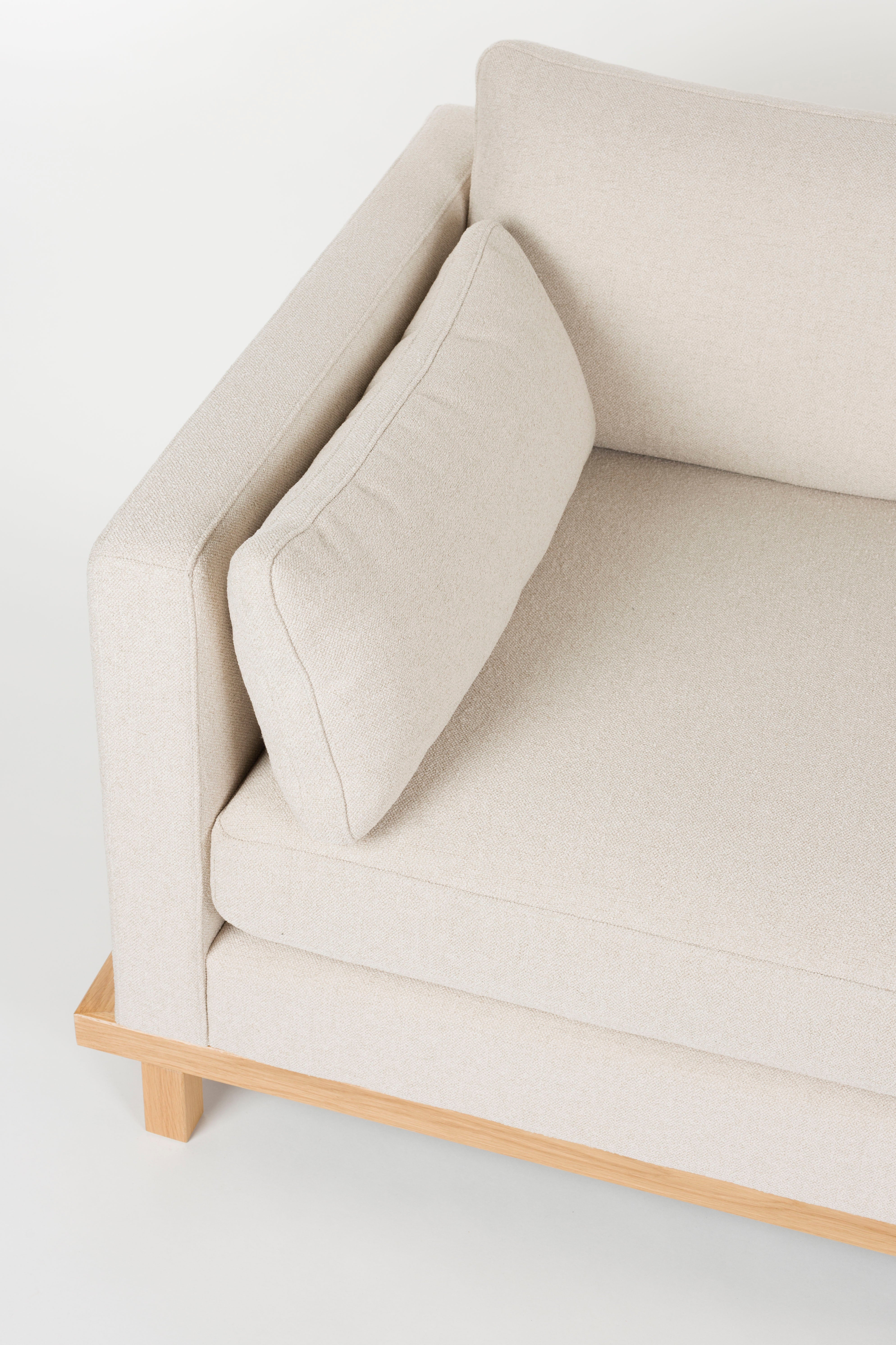Sofa 4,5-sitzige BLOSSOM beige mit Holzgestell