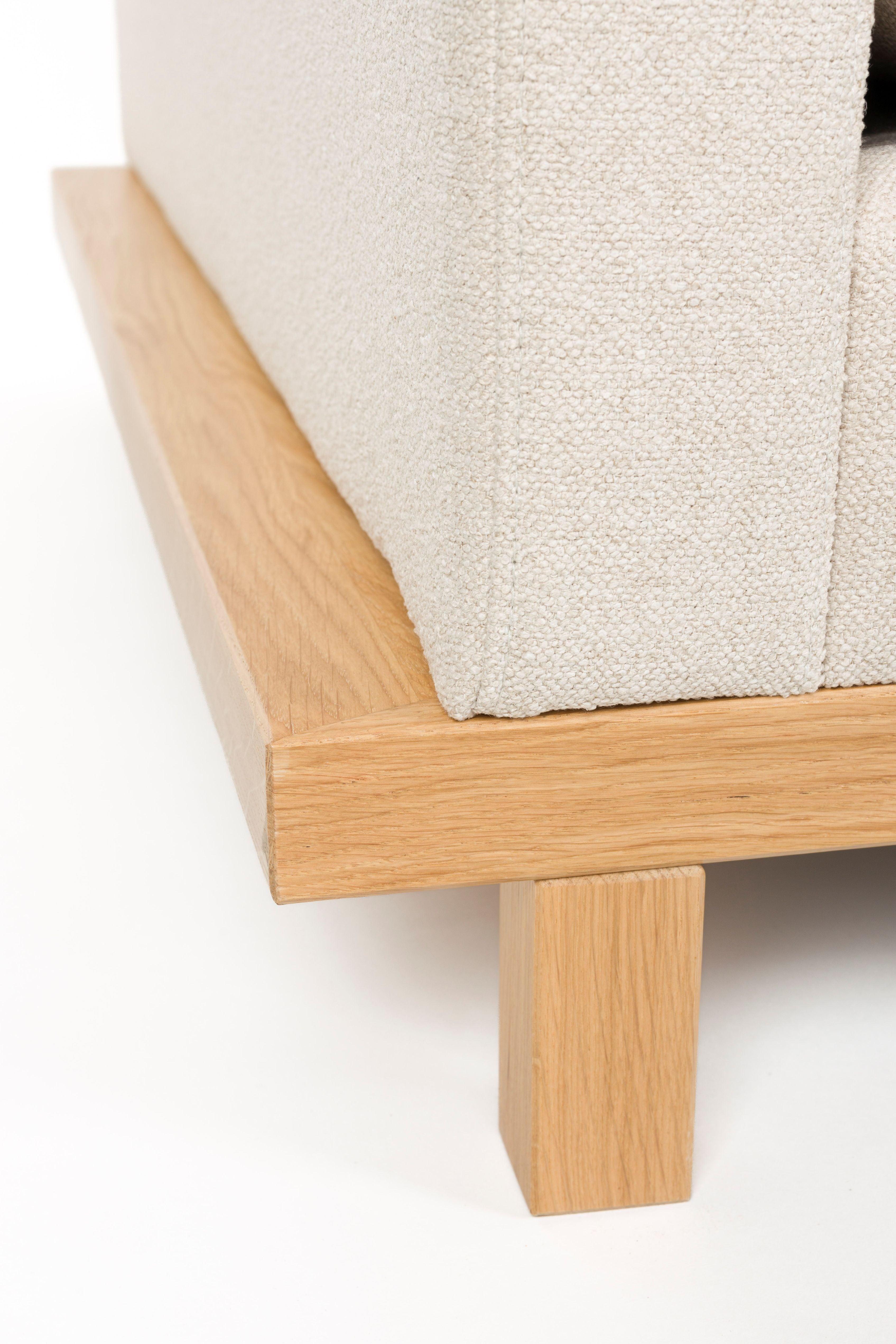 Sofa 4,5-sitzige BLOSSOM beige mit Holzgestell