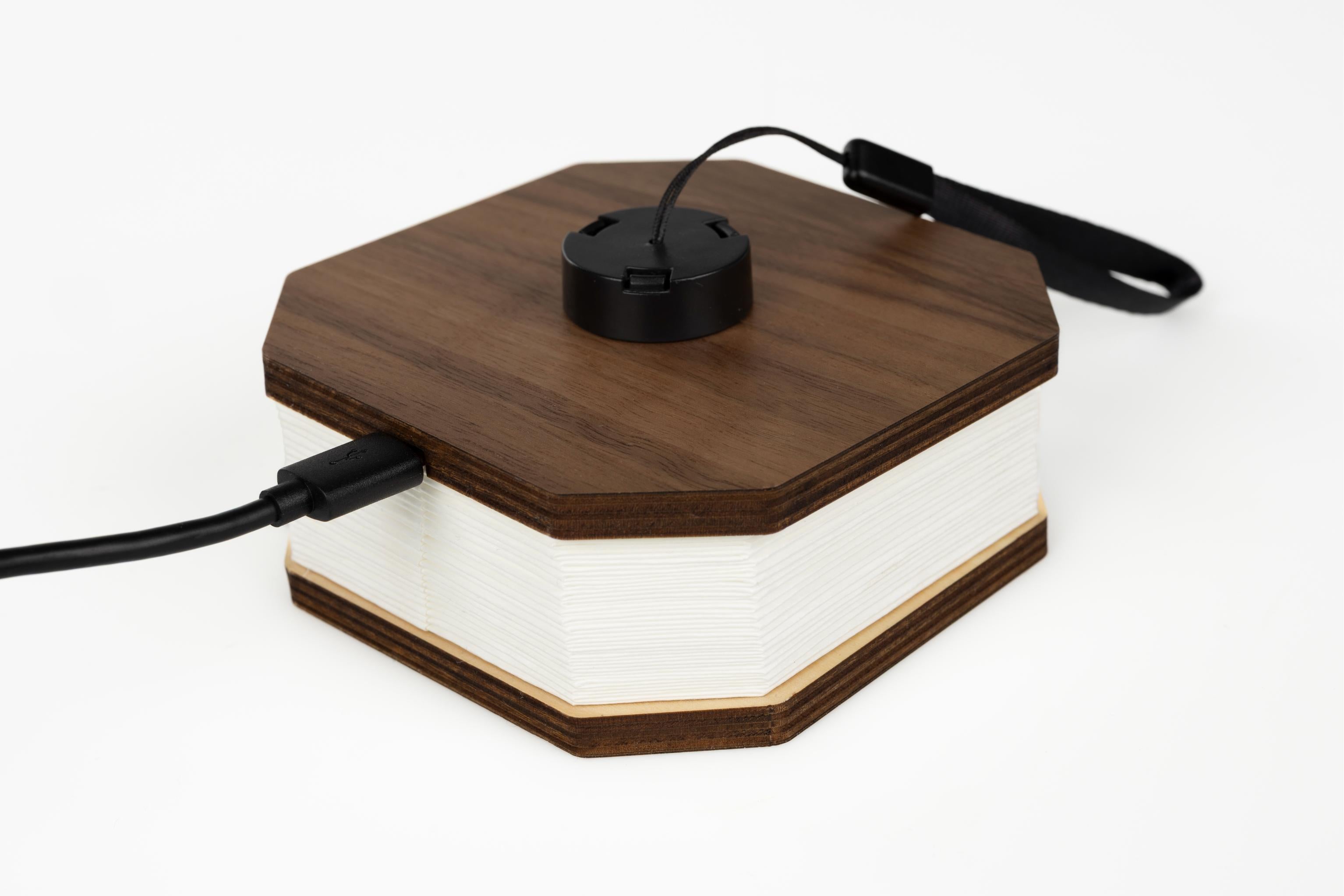 Tragbare Lampe CAKE fornir orzechowy z białym