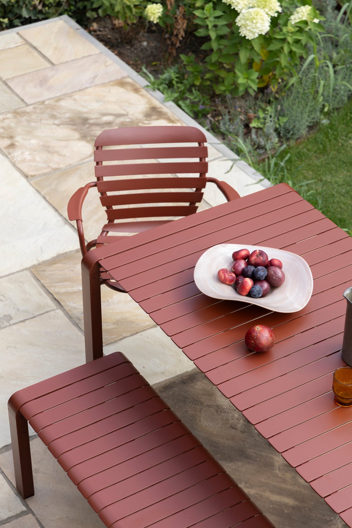 Tuinstoel met armleuningen VONDEL rood
