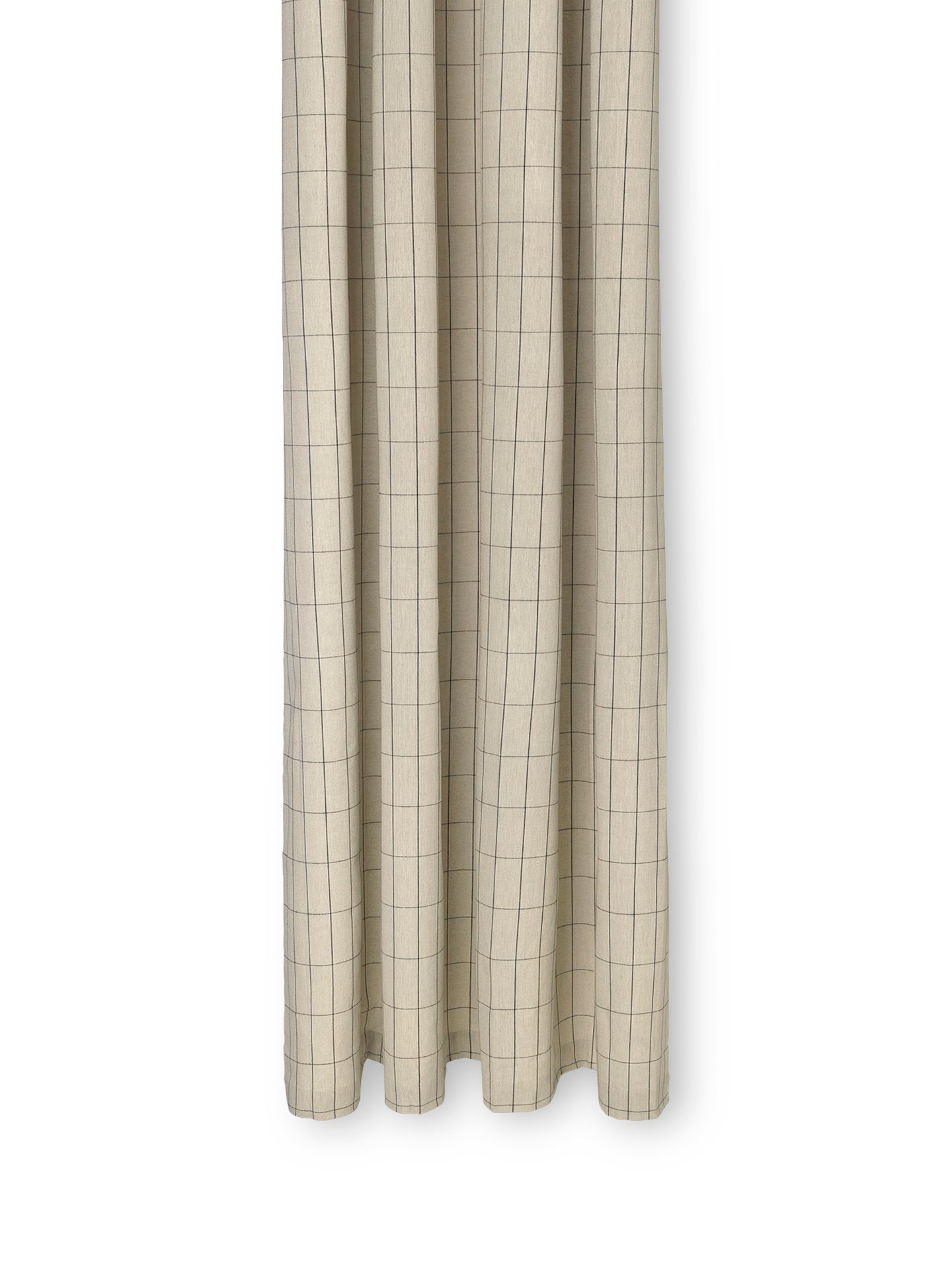 Douchgordijn CHAMBRAY beige met zwart ruitpatroon