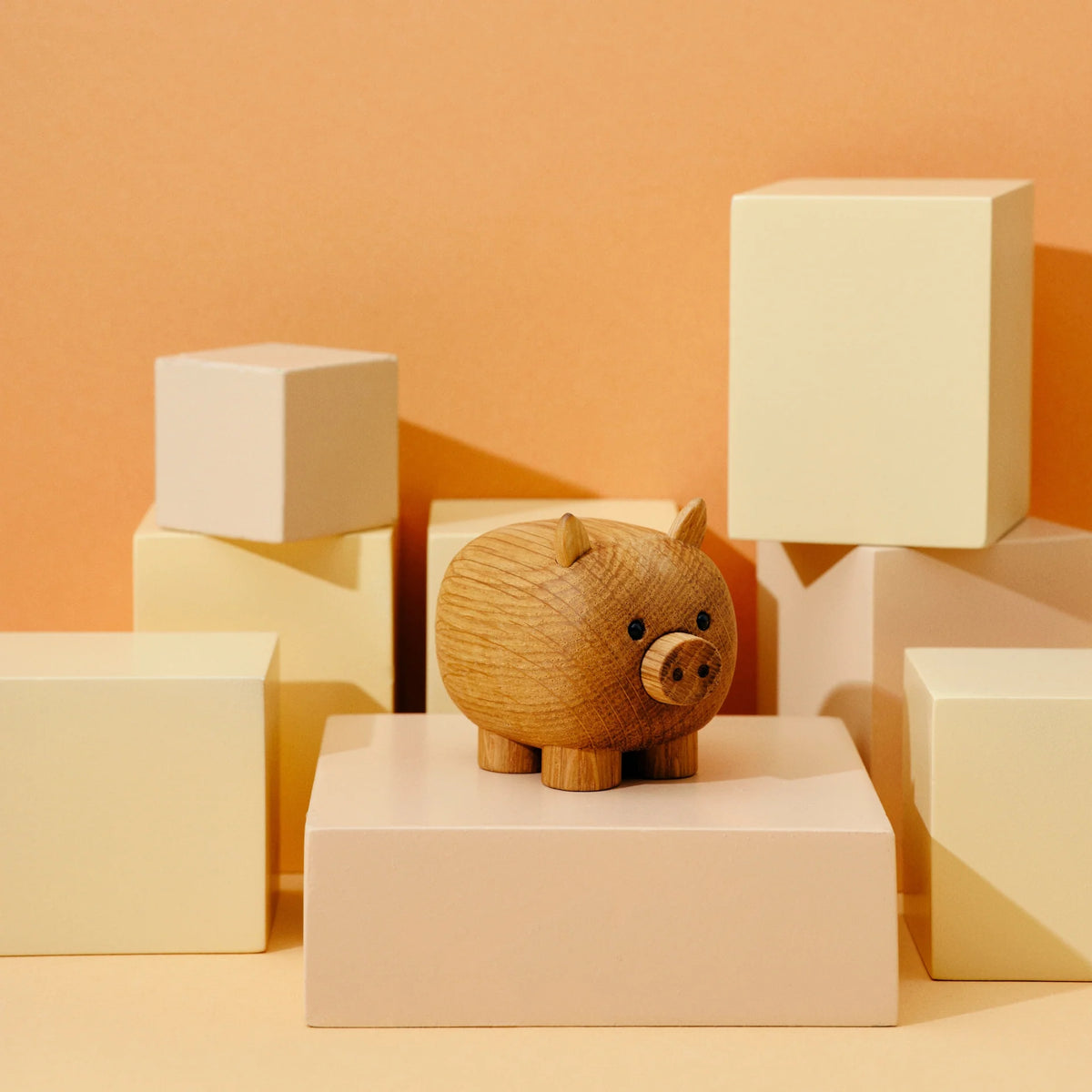 Decoratieve figuur PIG eikenhout