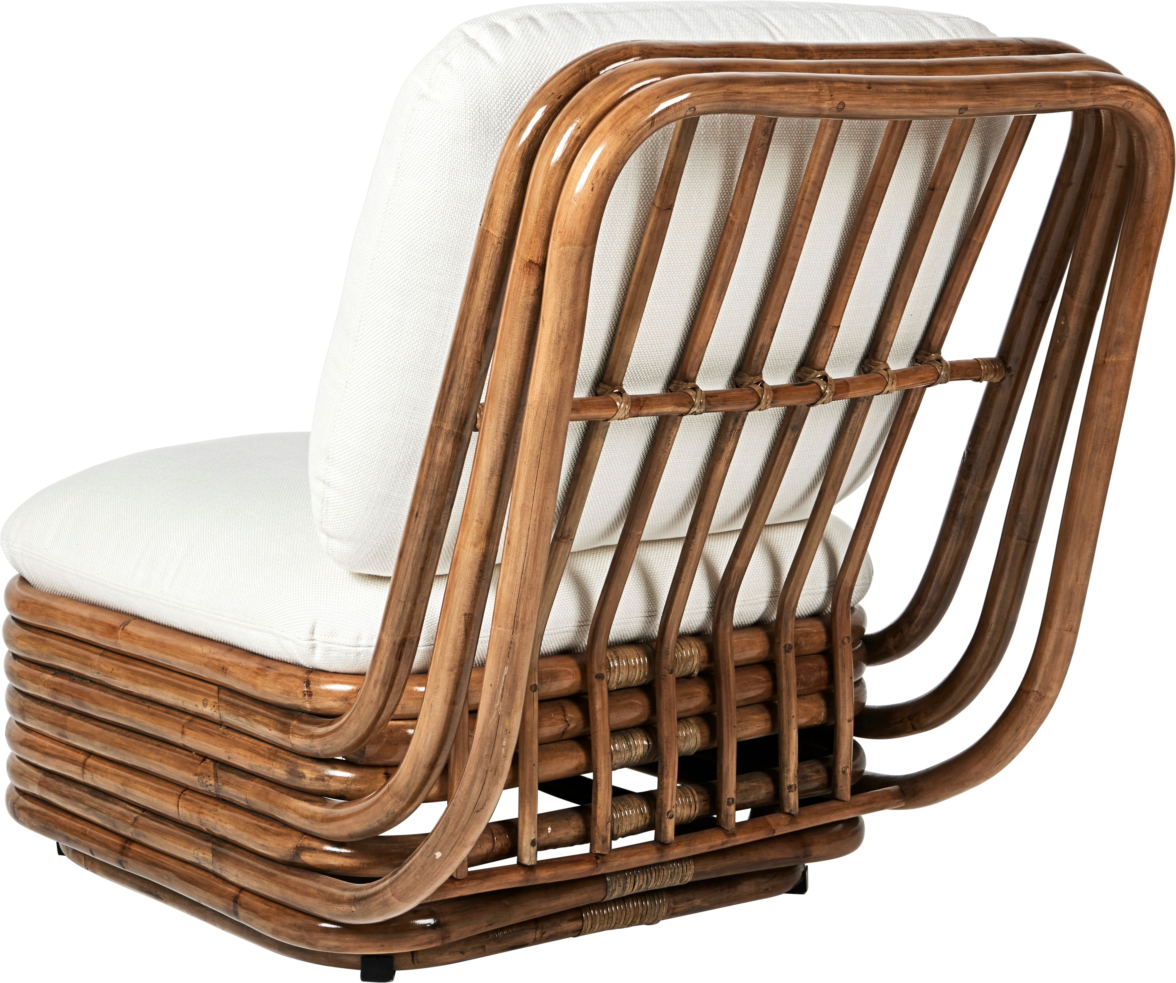 Sessel BOHEMIAN 72 gepolstert mit Rattanbasis