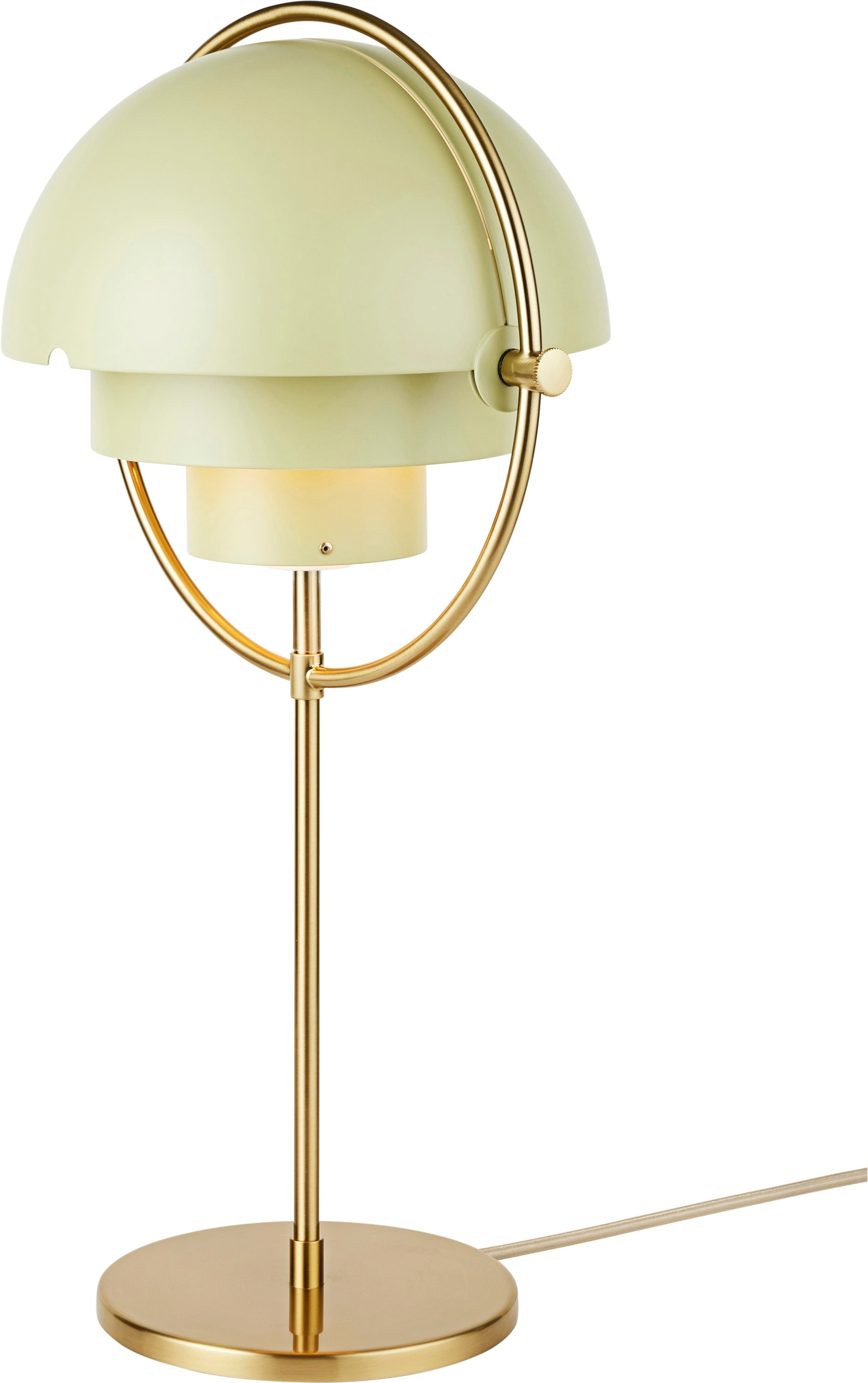 MULTI-LITE table lamp in light green with a brass base