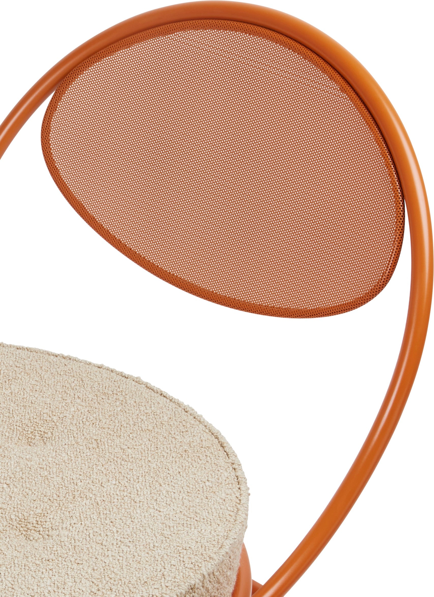 COPACABANA armchair upholstered with an orange base