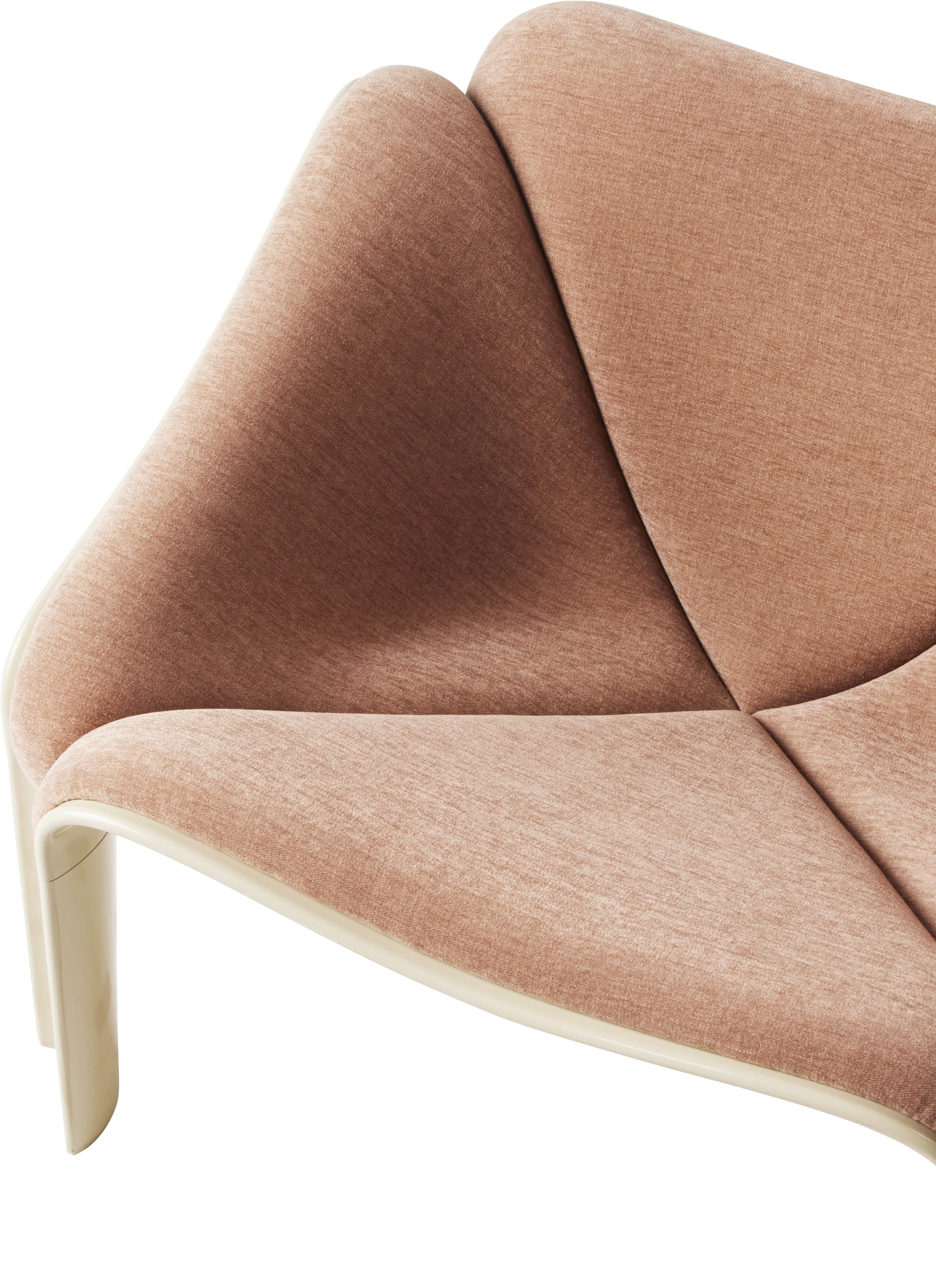 Sessel F300 in Puderrosa mit cremefarbenem Gestell
