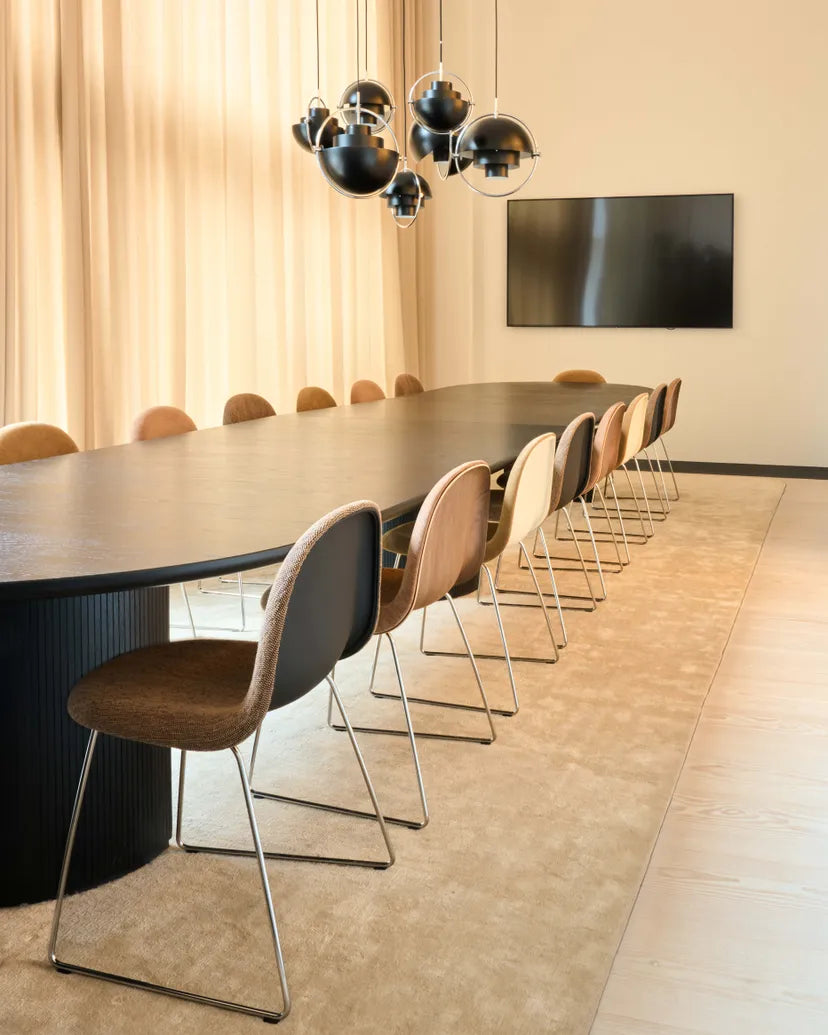 Upholstered GUBI 3D Chair with Chrome Base