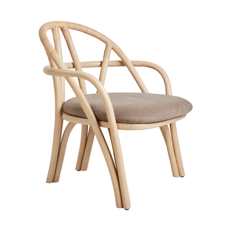 BISTRA fauteuil gestoffeerd met een rieten basis