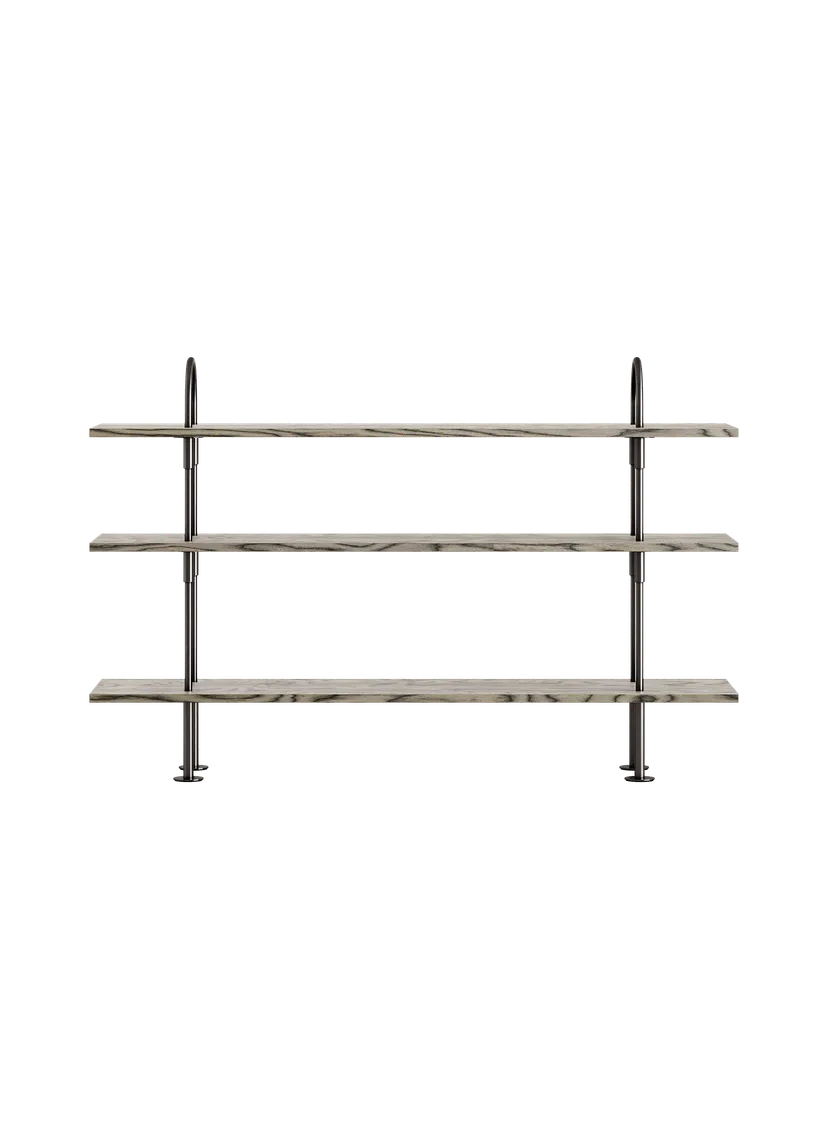KAST KEEN grijs hout met zwarte messing frame