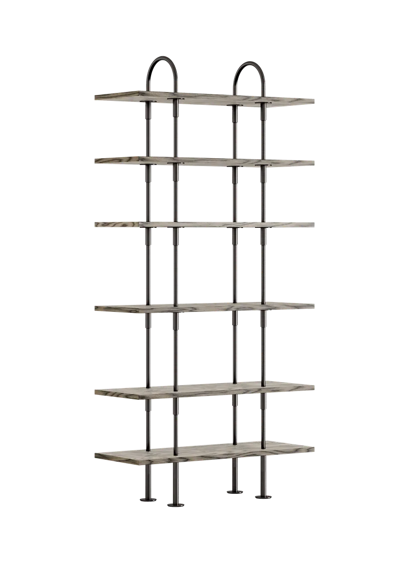 KAST KEEN grijs hout met zwarte messing frame