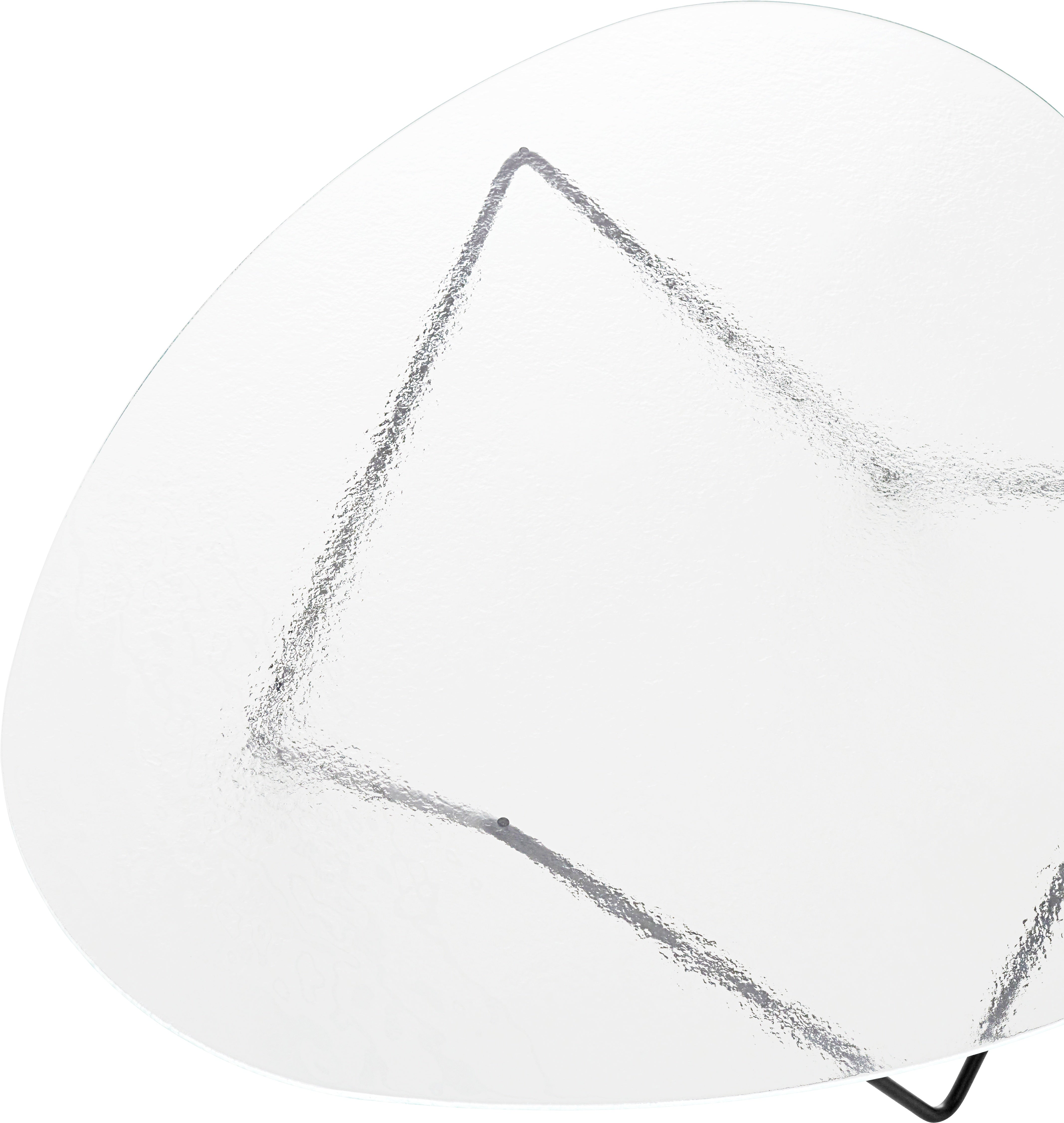 Salontafel PEDRERA transparant glas met zwarte basis