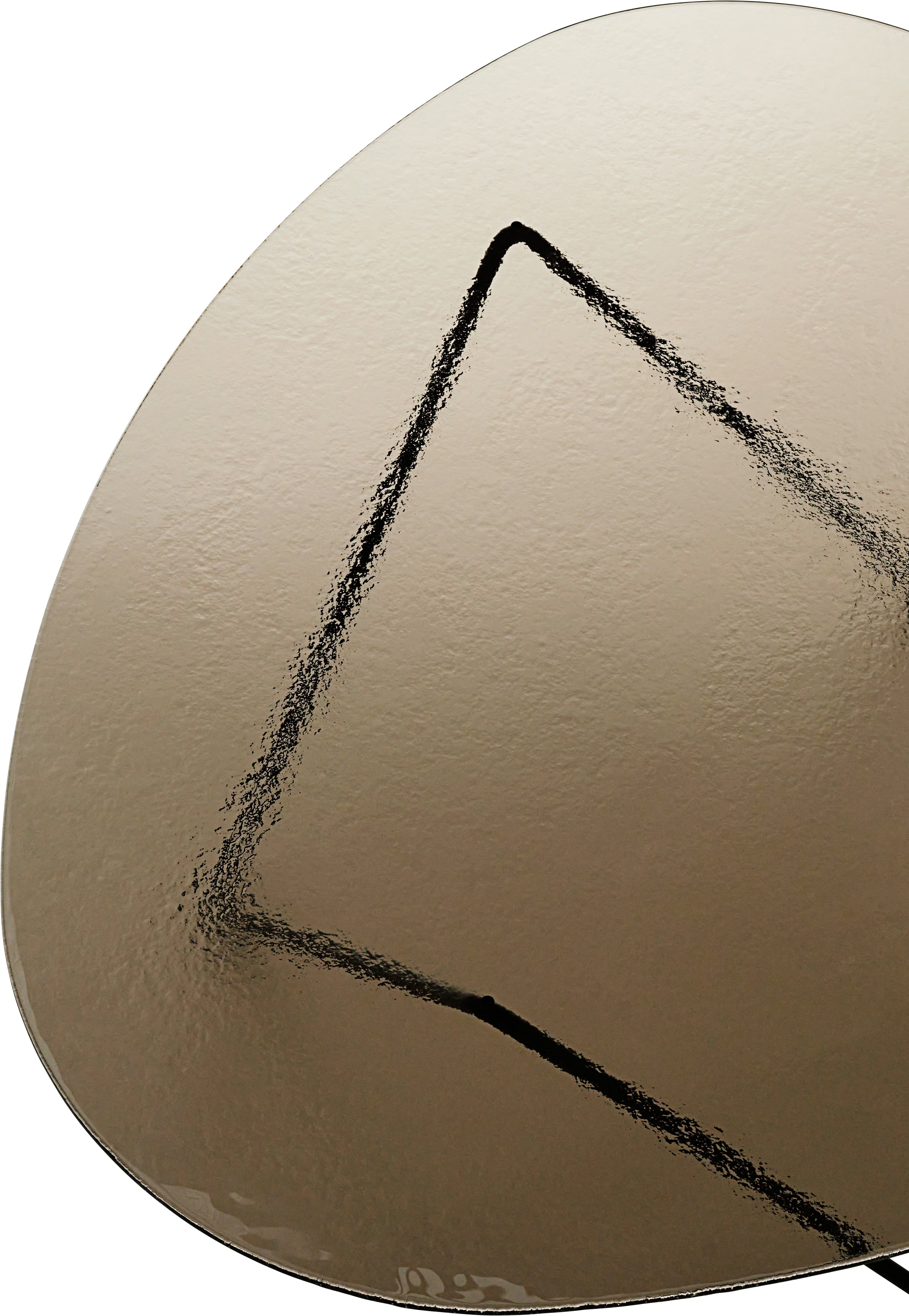 Kaffeetisch PEDRERA braunes Glas mit schwarzem Gestell