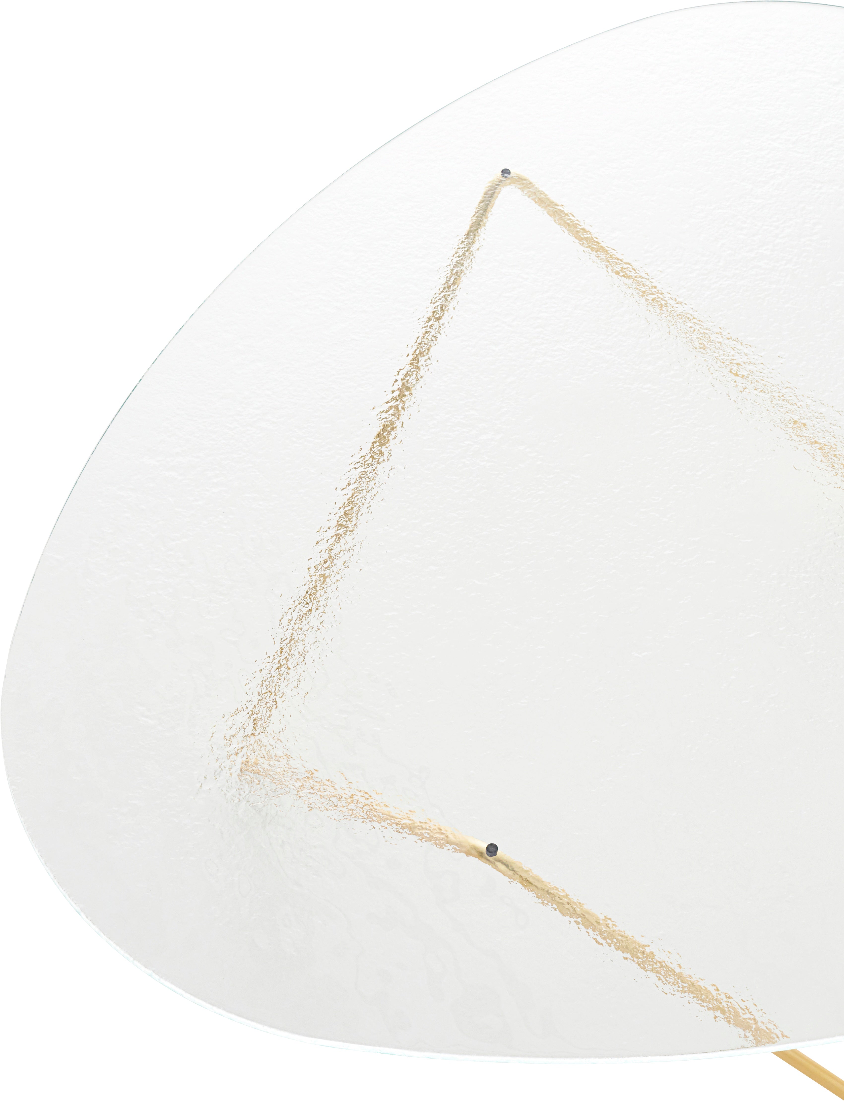 PEDRERA Coffee Table with Transparent Glass and Brass Base