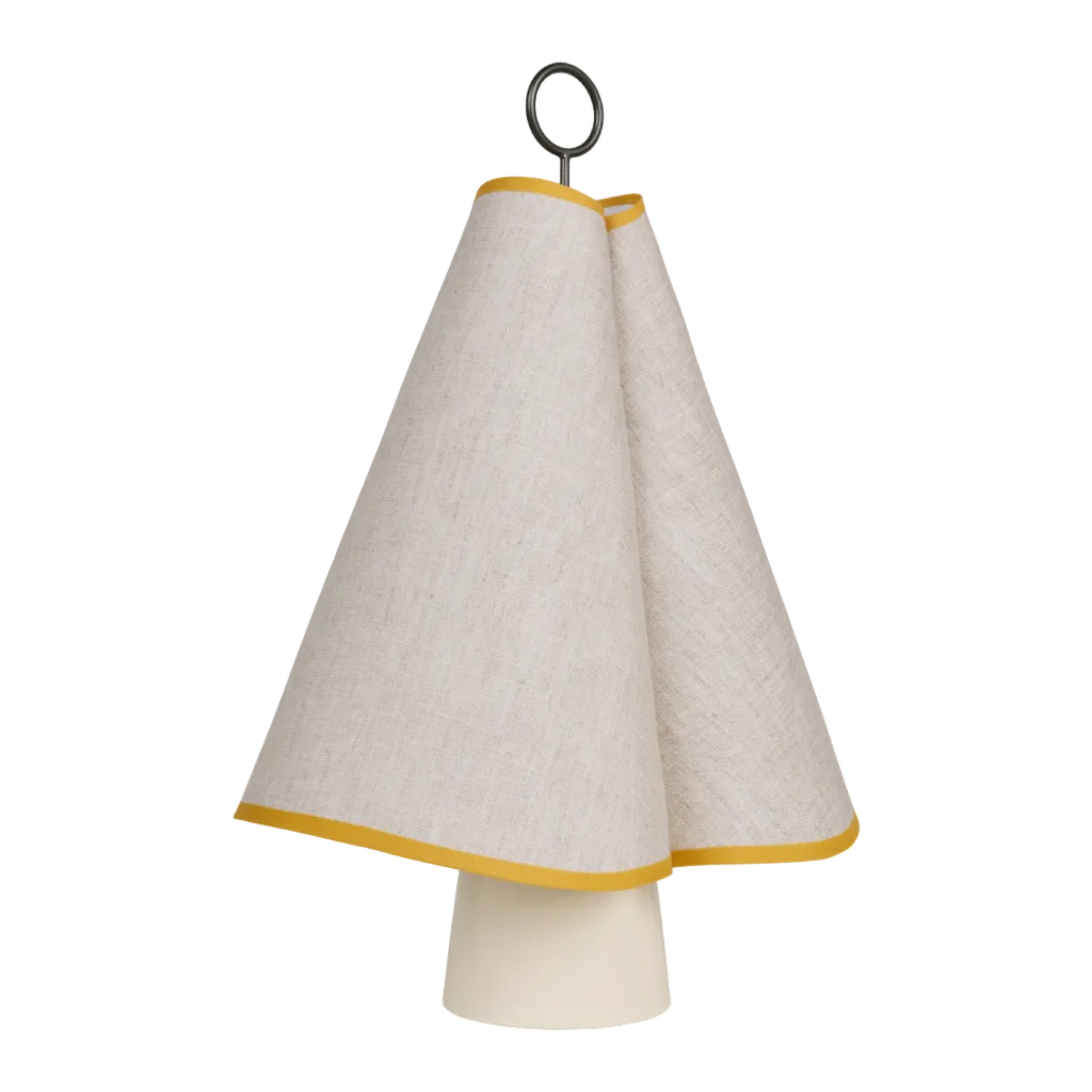 Tragbare Lampe HORNBÆK in Weiß mit gelben Akzenten