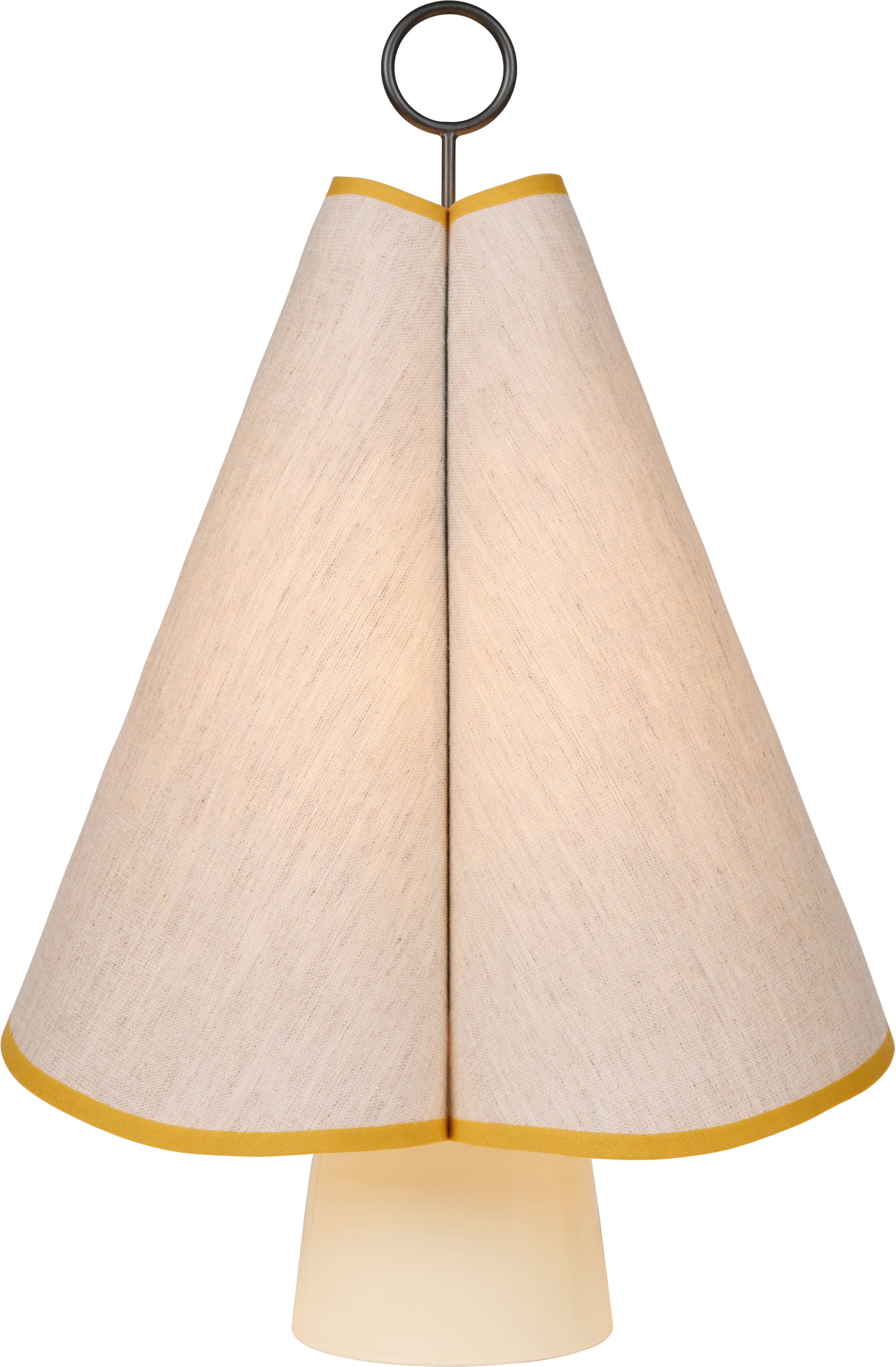 Tragbare Lampe HORNBÆK in Weiß mit gelben Akzenten