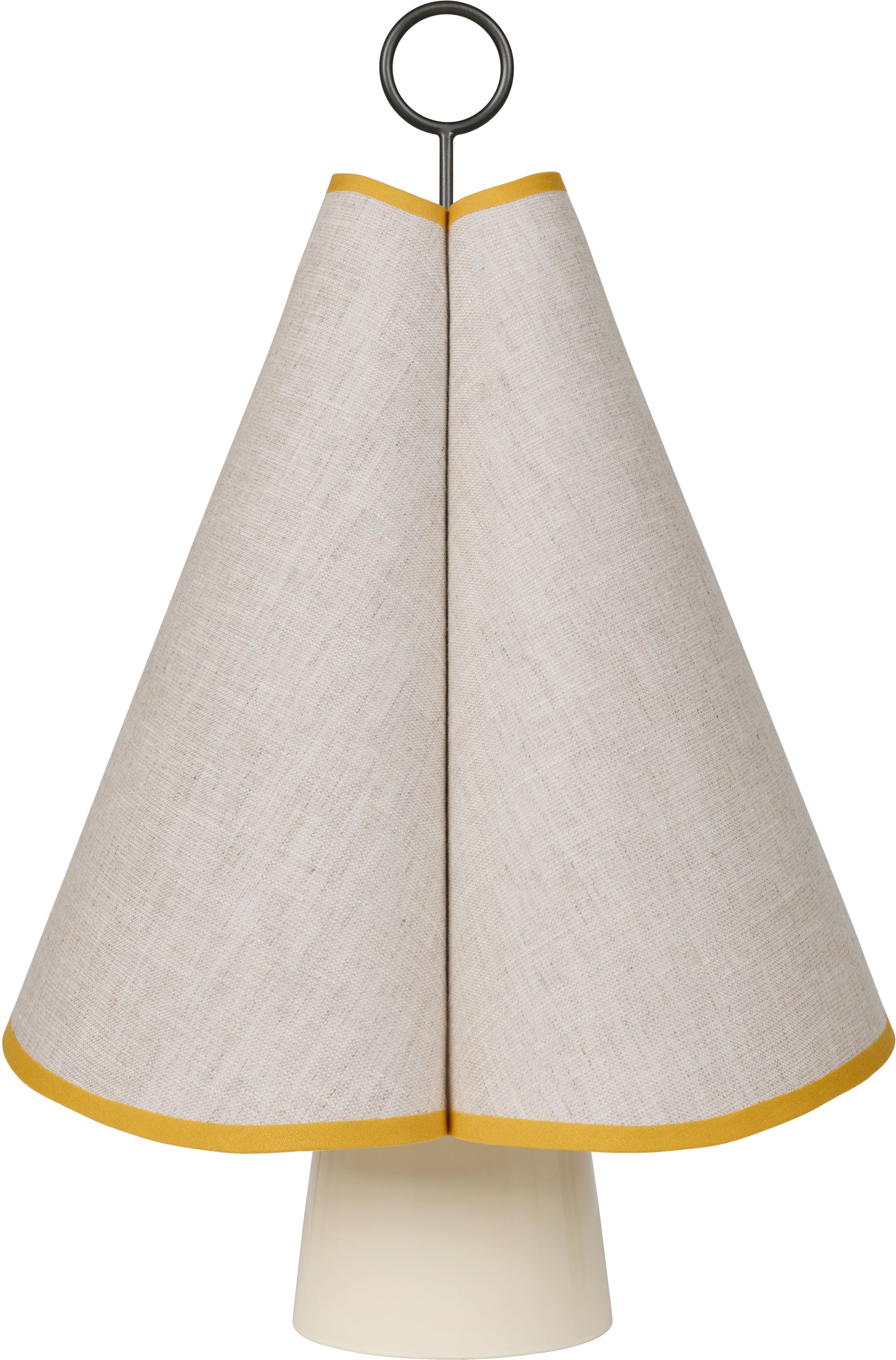 Tragbare Lampe HORNBÆK in Weiß mit gelben Akzenten