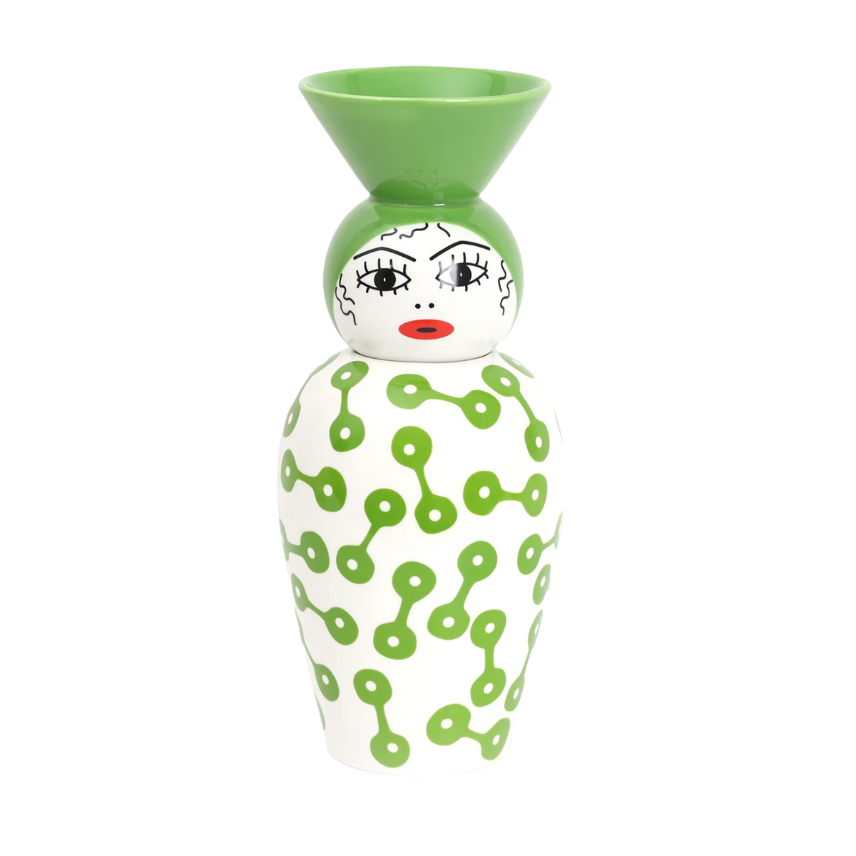 Vaas met deksel CANOPIE - PIETRA groen met wit