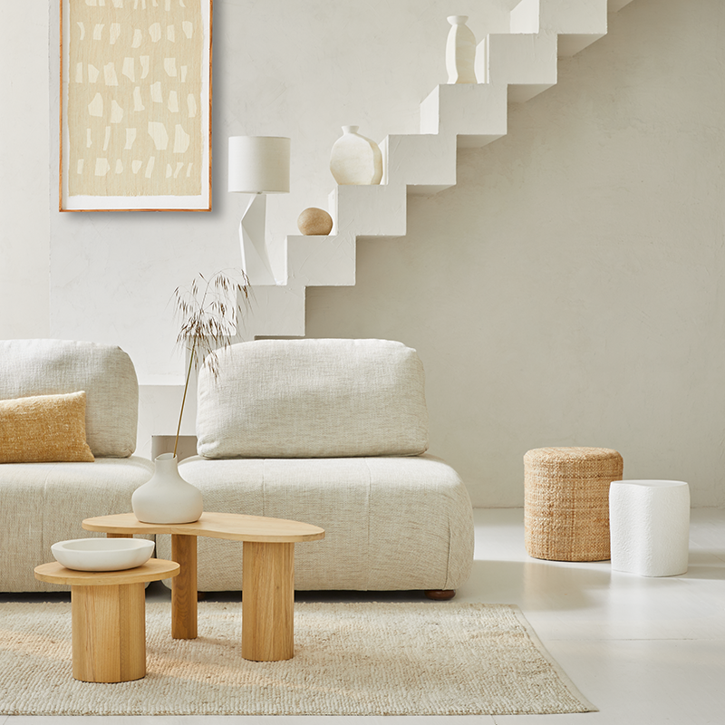 Bijzettafel PETRA witte keramiek