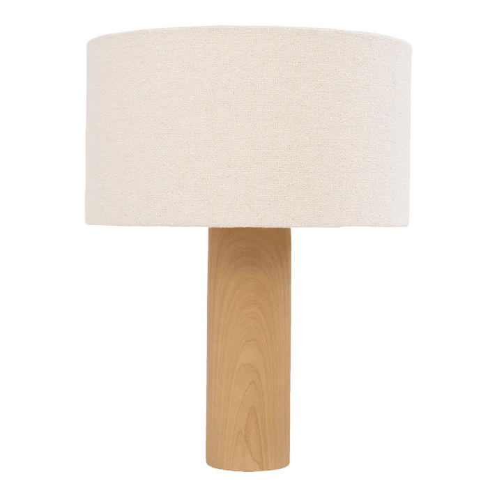 Tafellamp ELYN keramiek dat hout imiteert met bouclé lampenkap