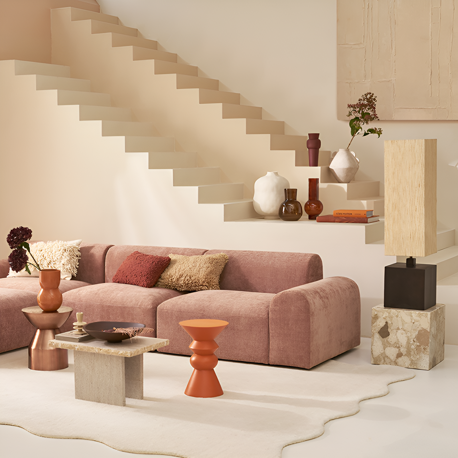 Bijzettafel LUOVA oranje mango-hout