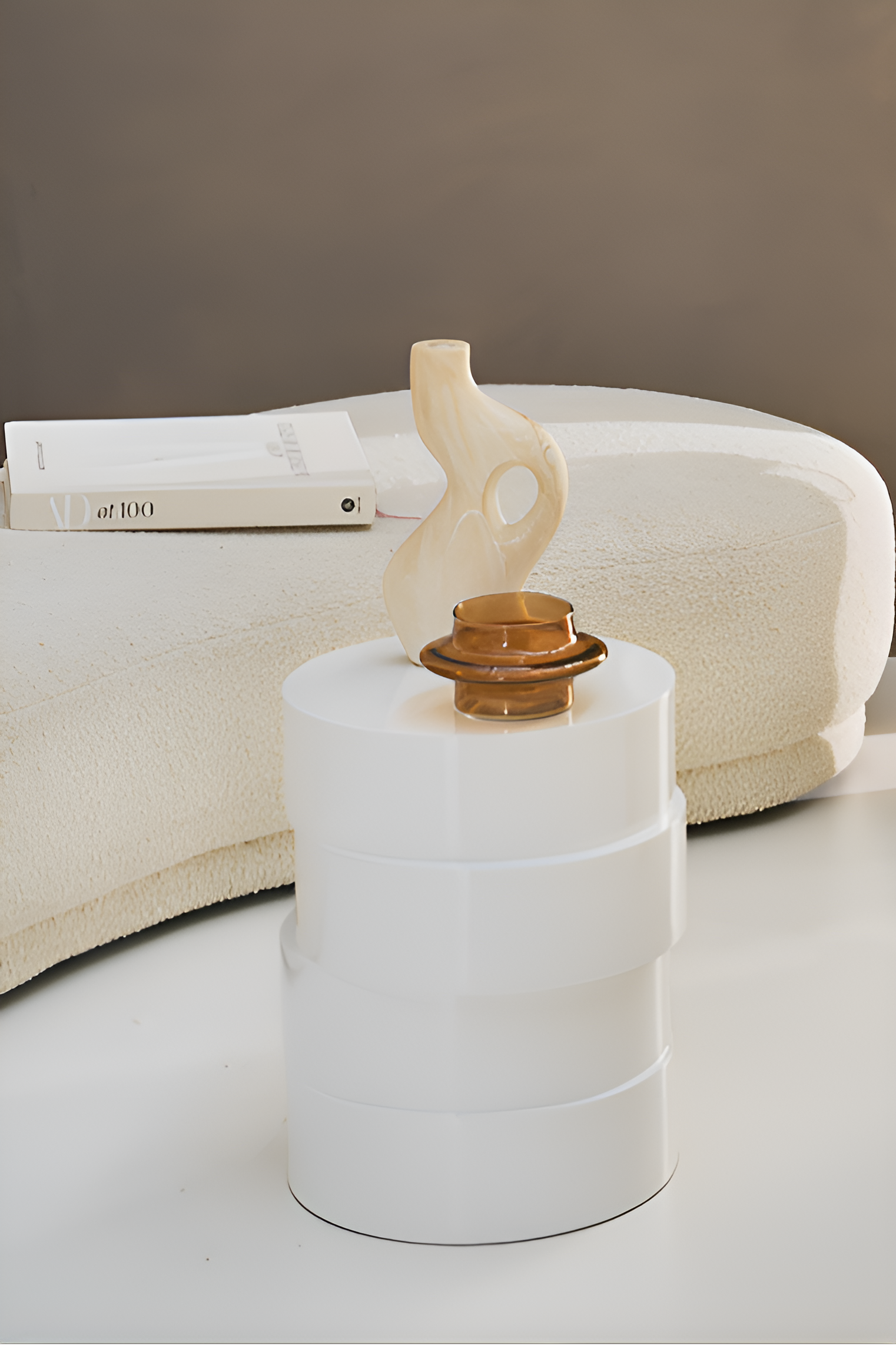 PILA Beistelltisch Weiß Mangoholz