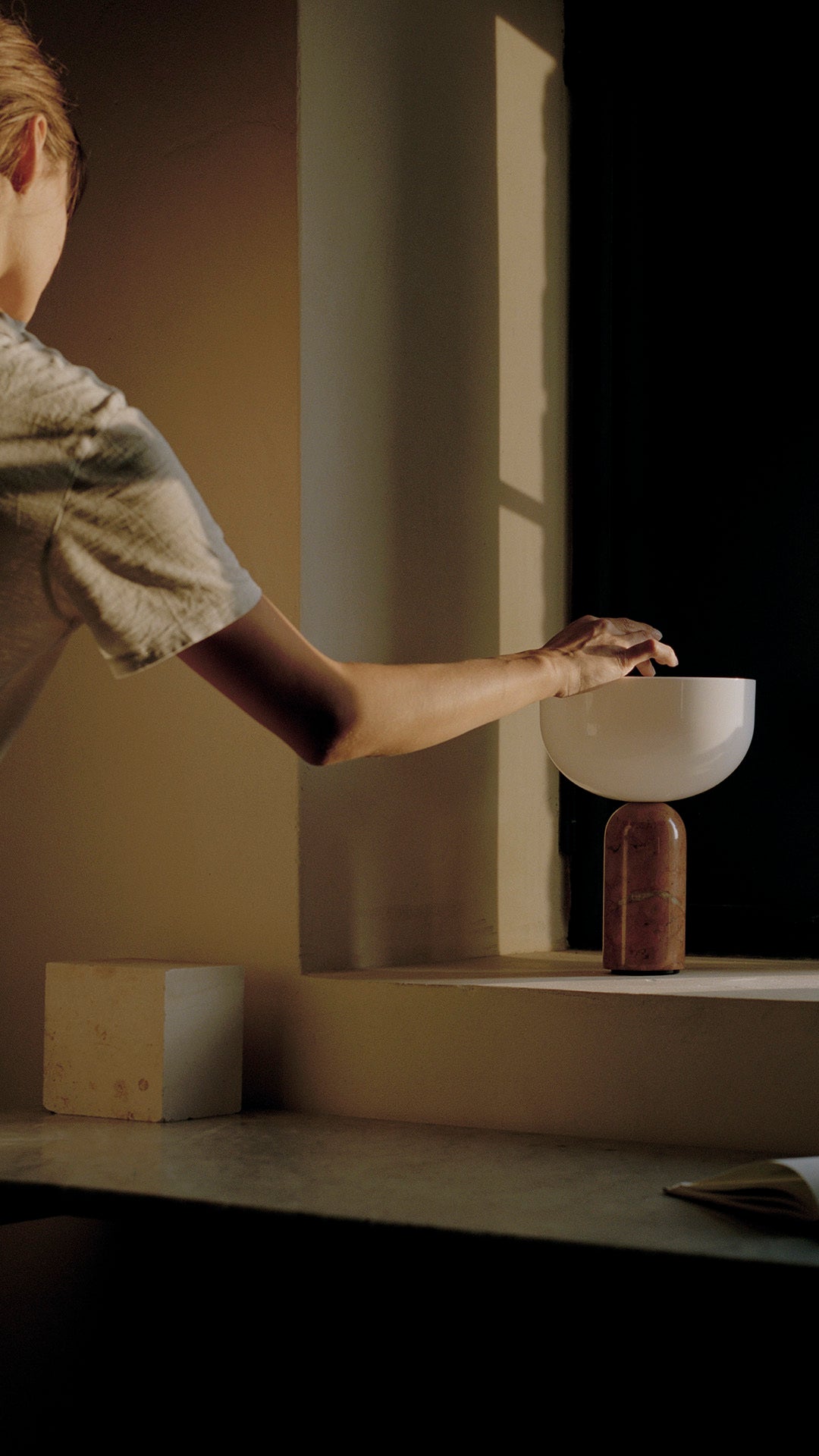 Portable lamp KIZU brick marble