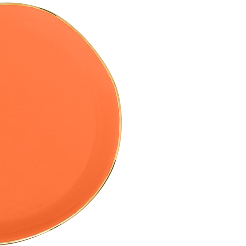 Teller GOOD MORNING orange mit goldener Veredelung