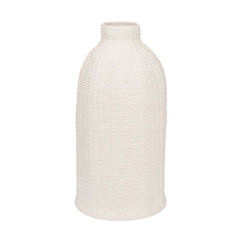 Keramikw vase ALUKA gebrochenes Weiß