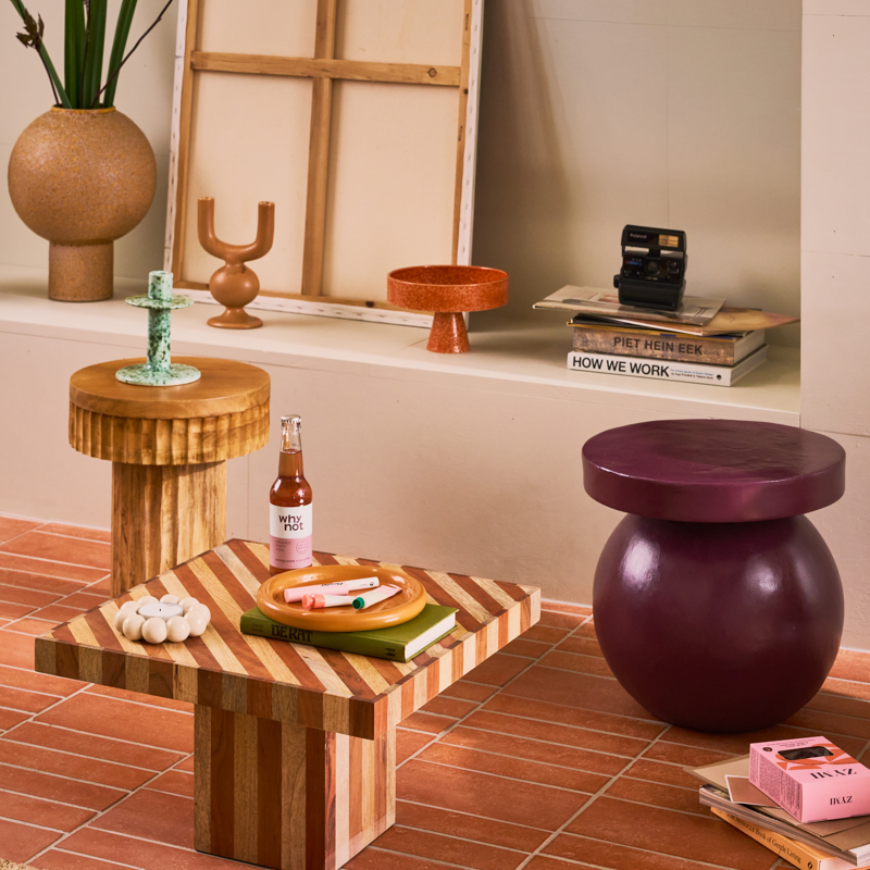 Zijtafel MOSI pruimen katoen maché