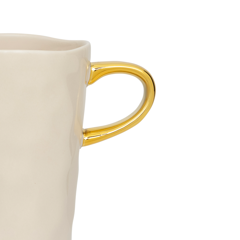 Latteglas GOOD MORNING crème met goud