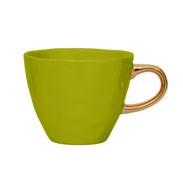 Keramische mok GOOD MORNING groen met goud