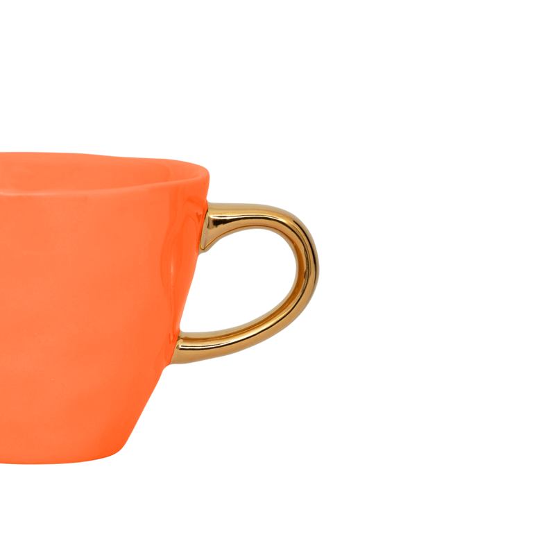 Keramische mok GOOD MORNING oranje met goud