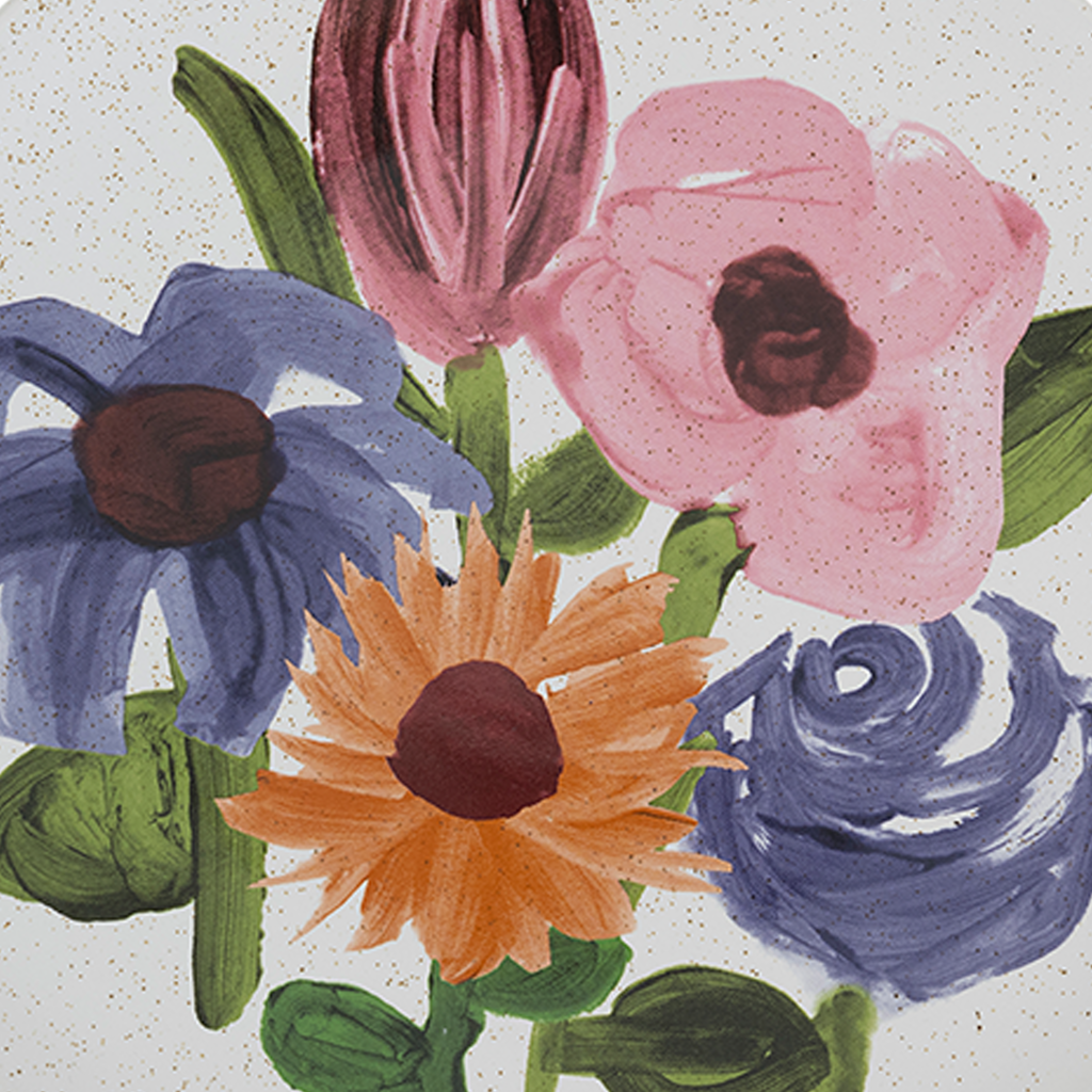 Ceramic Dinner Plate HANAKO Plant Motif