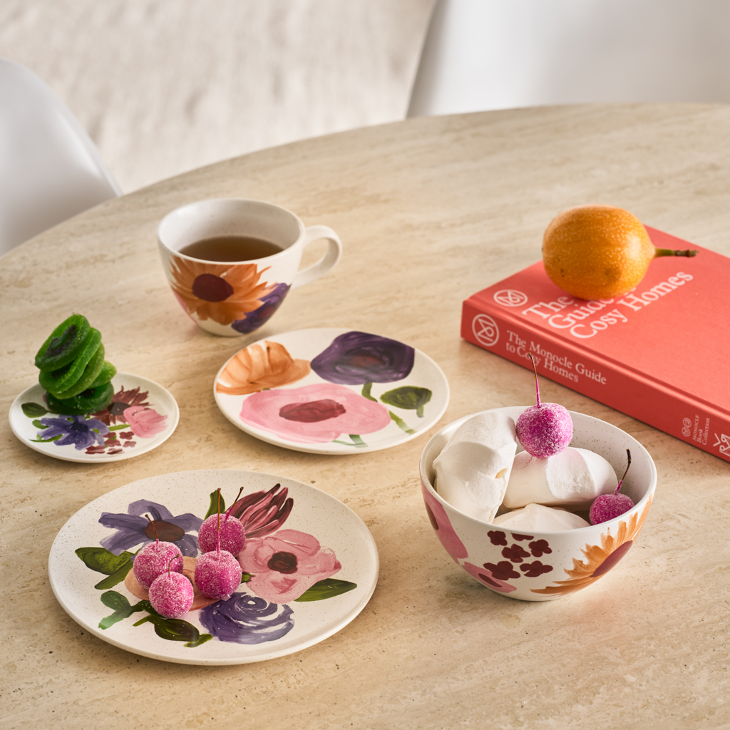 Keramikteller HANAKO mit Pflanzenmotiv