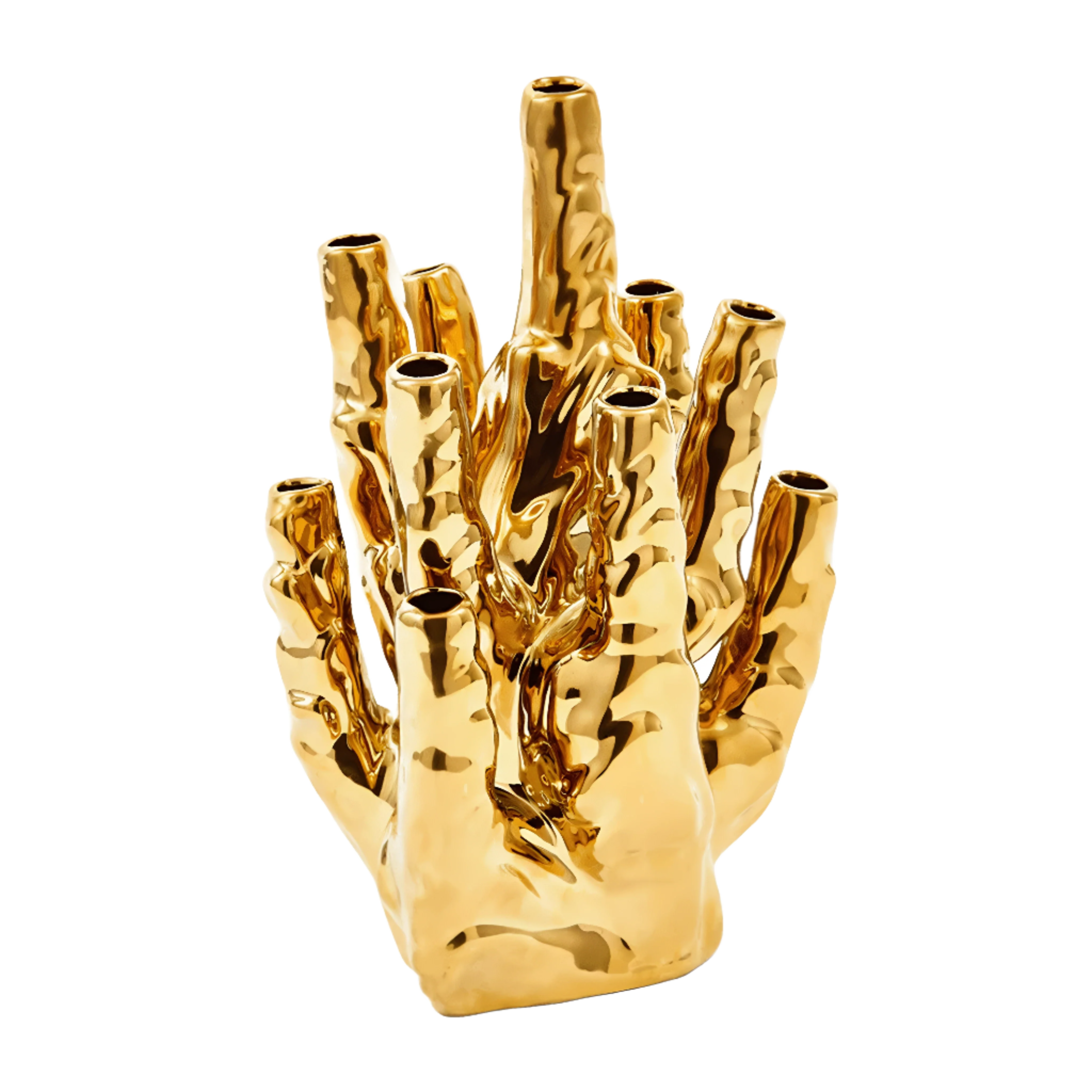CORAL Vase 10-TULIPS gold