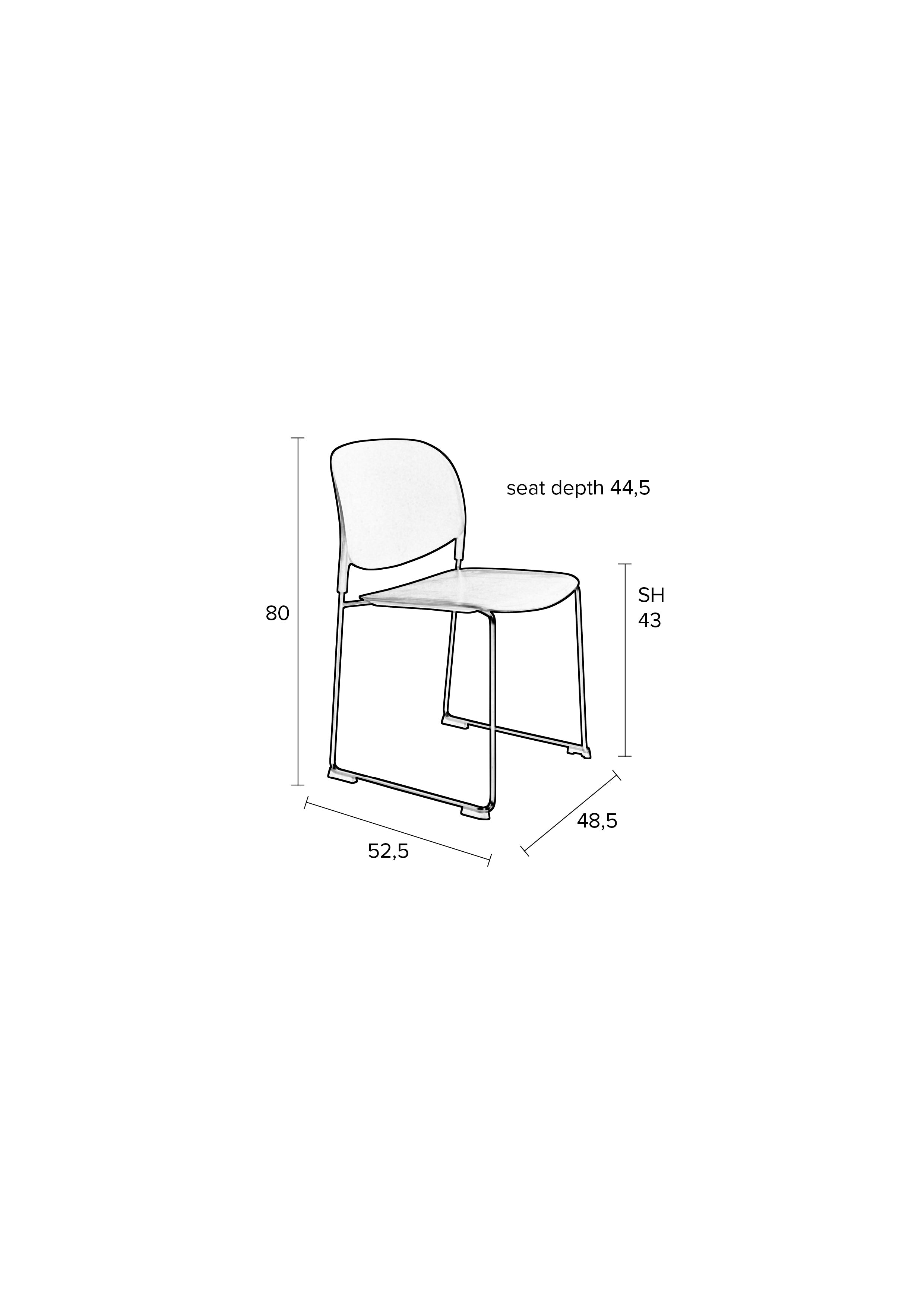 Stoel STACKS grijs met zwarte basis