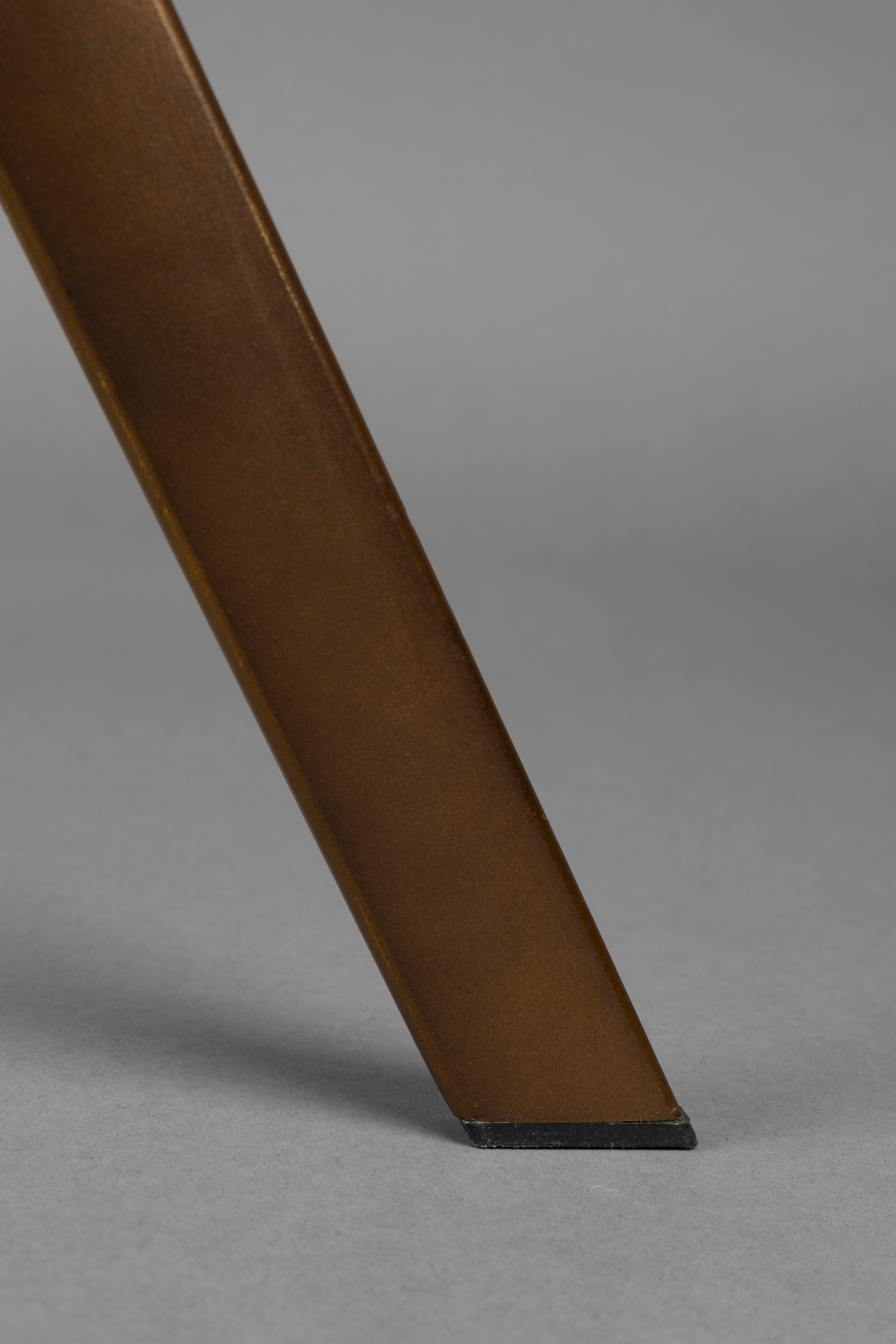 Stuhl FRANKY grau-beige mit braunem Gestell