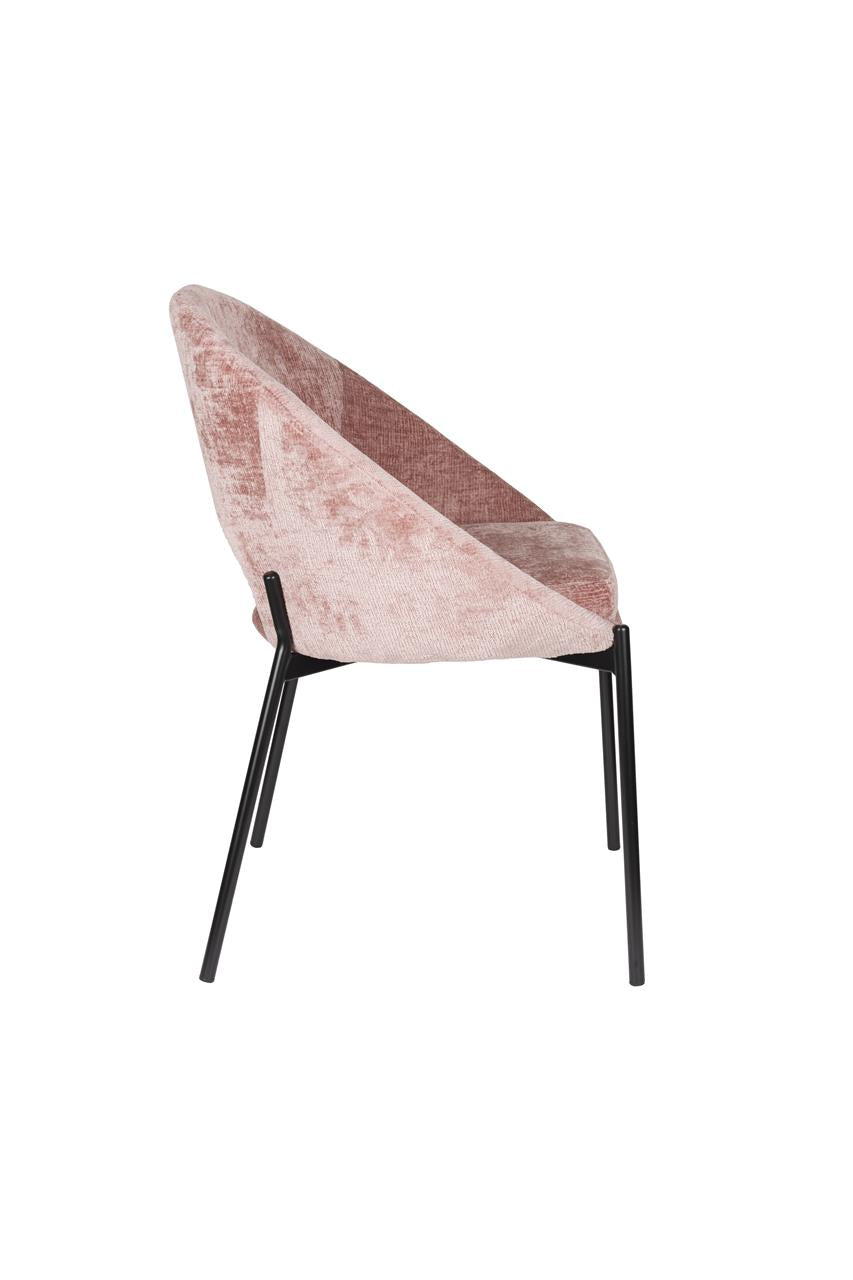 Stoel DANDO roze met zwarte basis