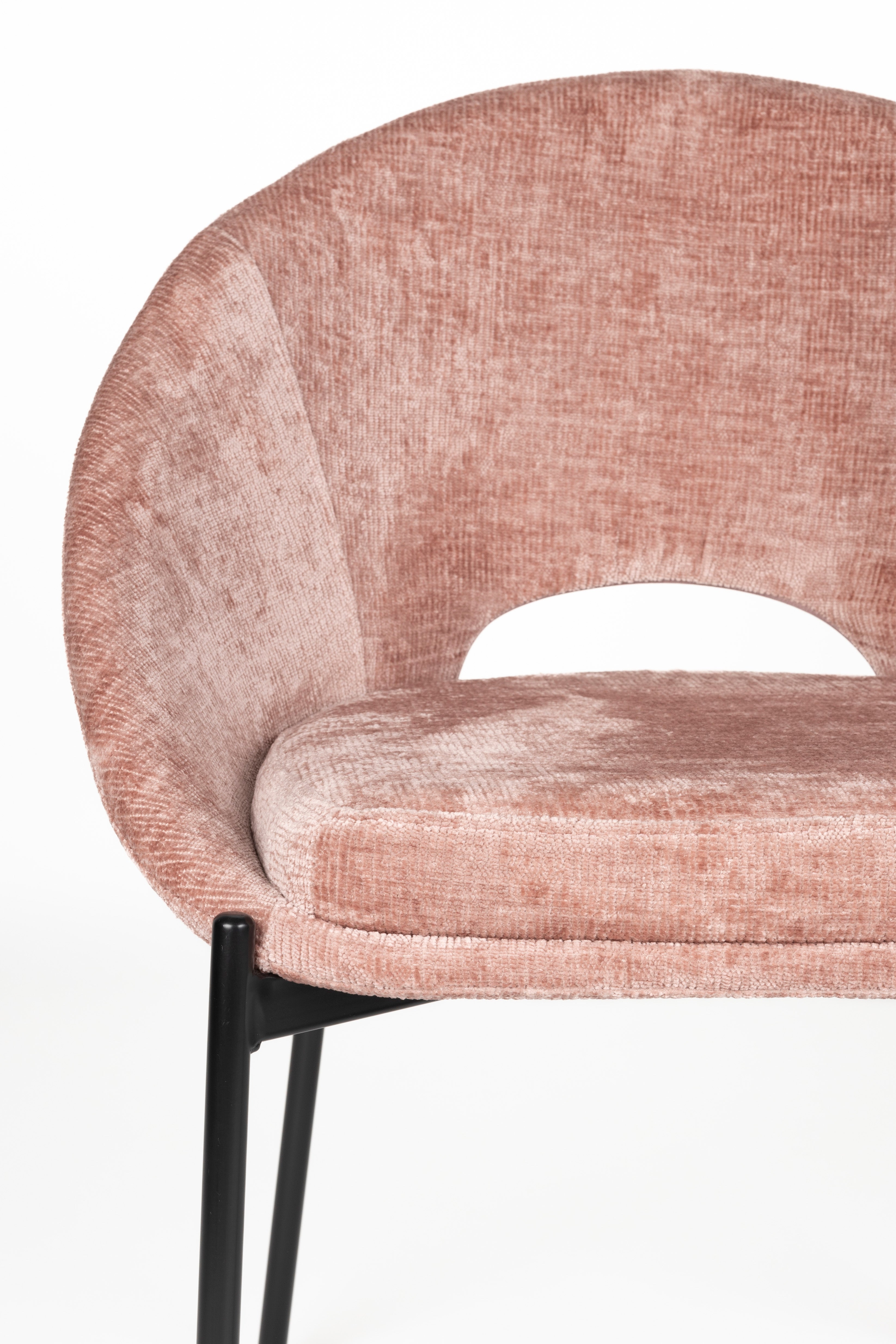 Stoel DANDO roze met zwarte basis