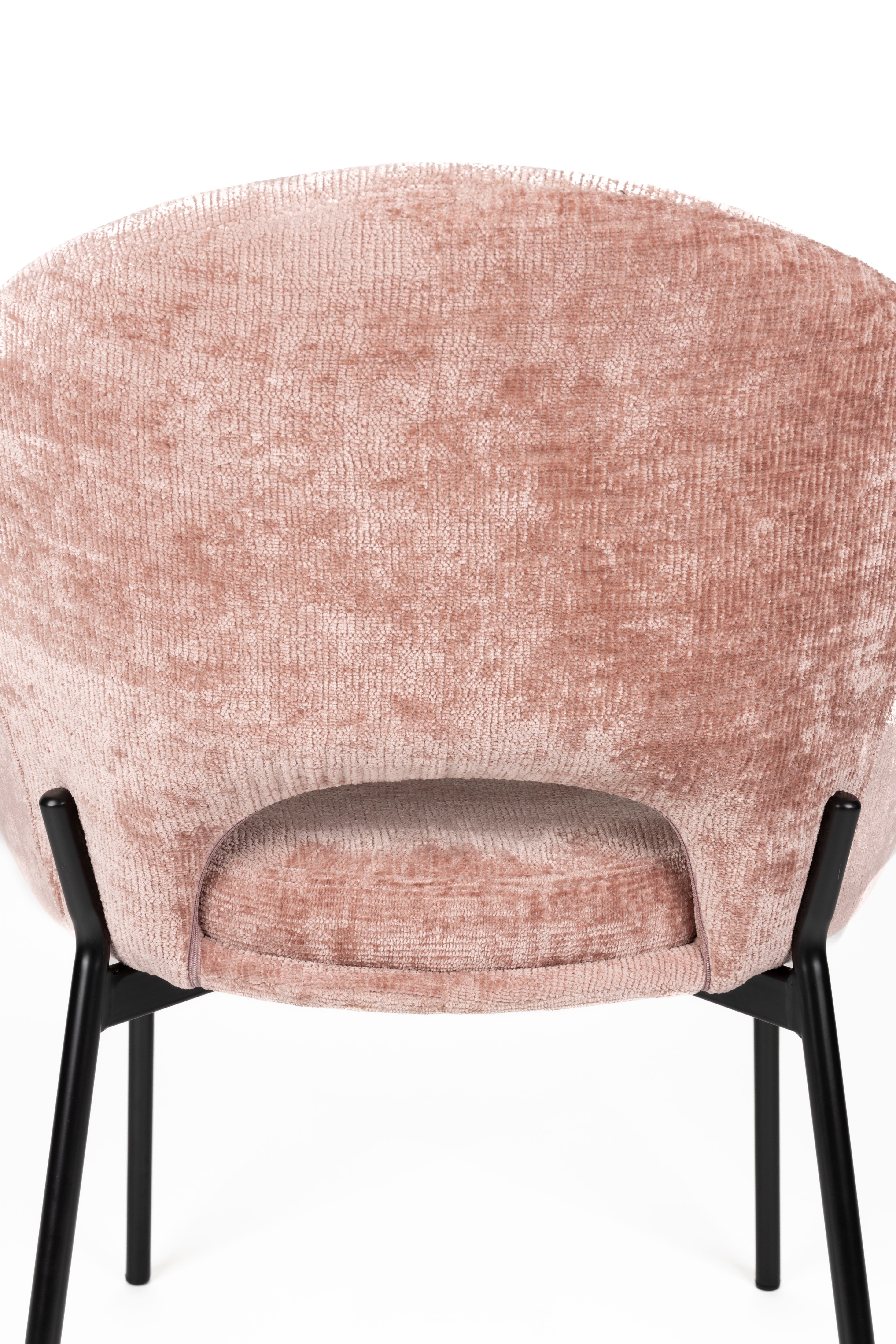 Stoel DANDO roze met zwarte basis