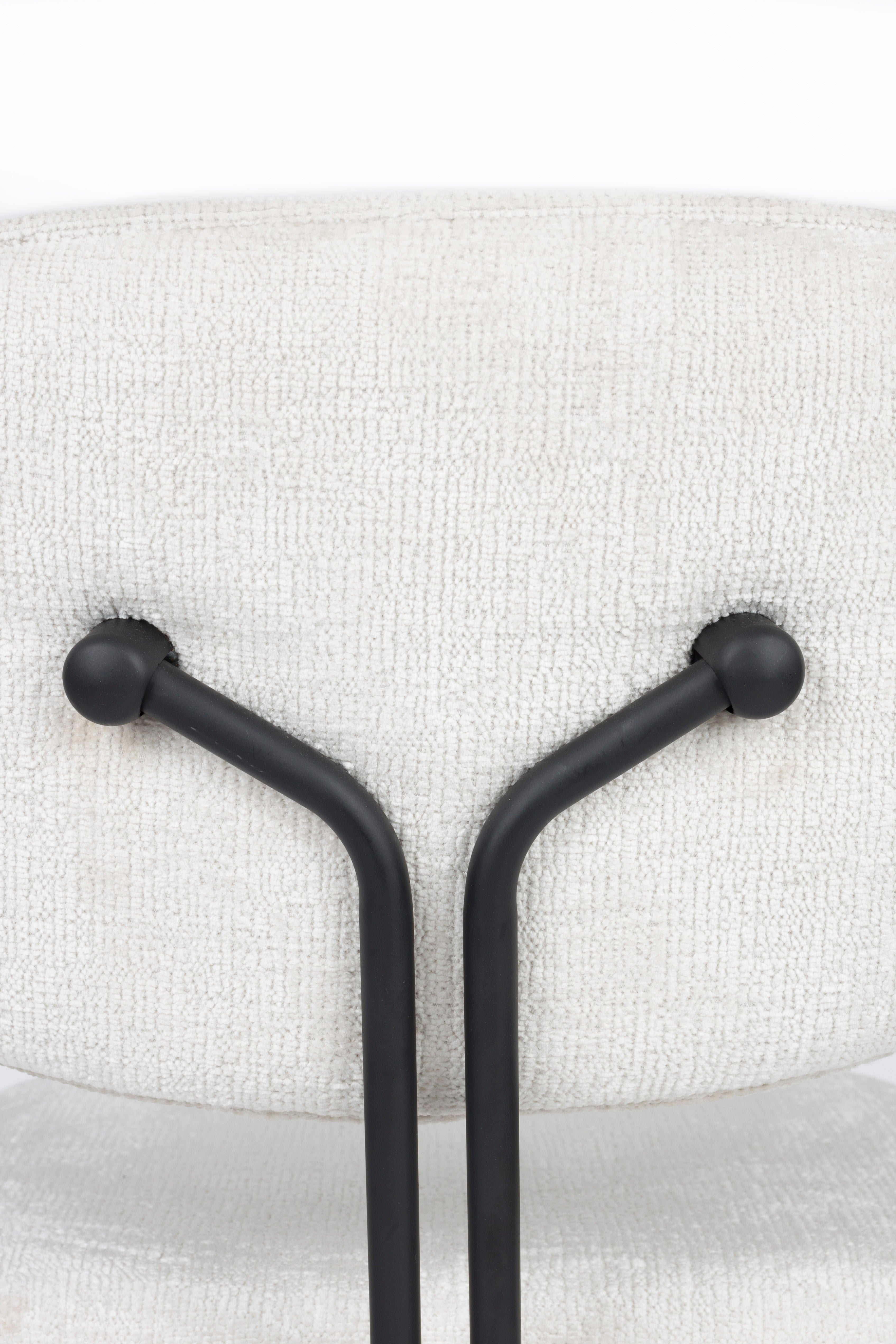 Stuhl BOUTON weiß mit schwarzem Gestell