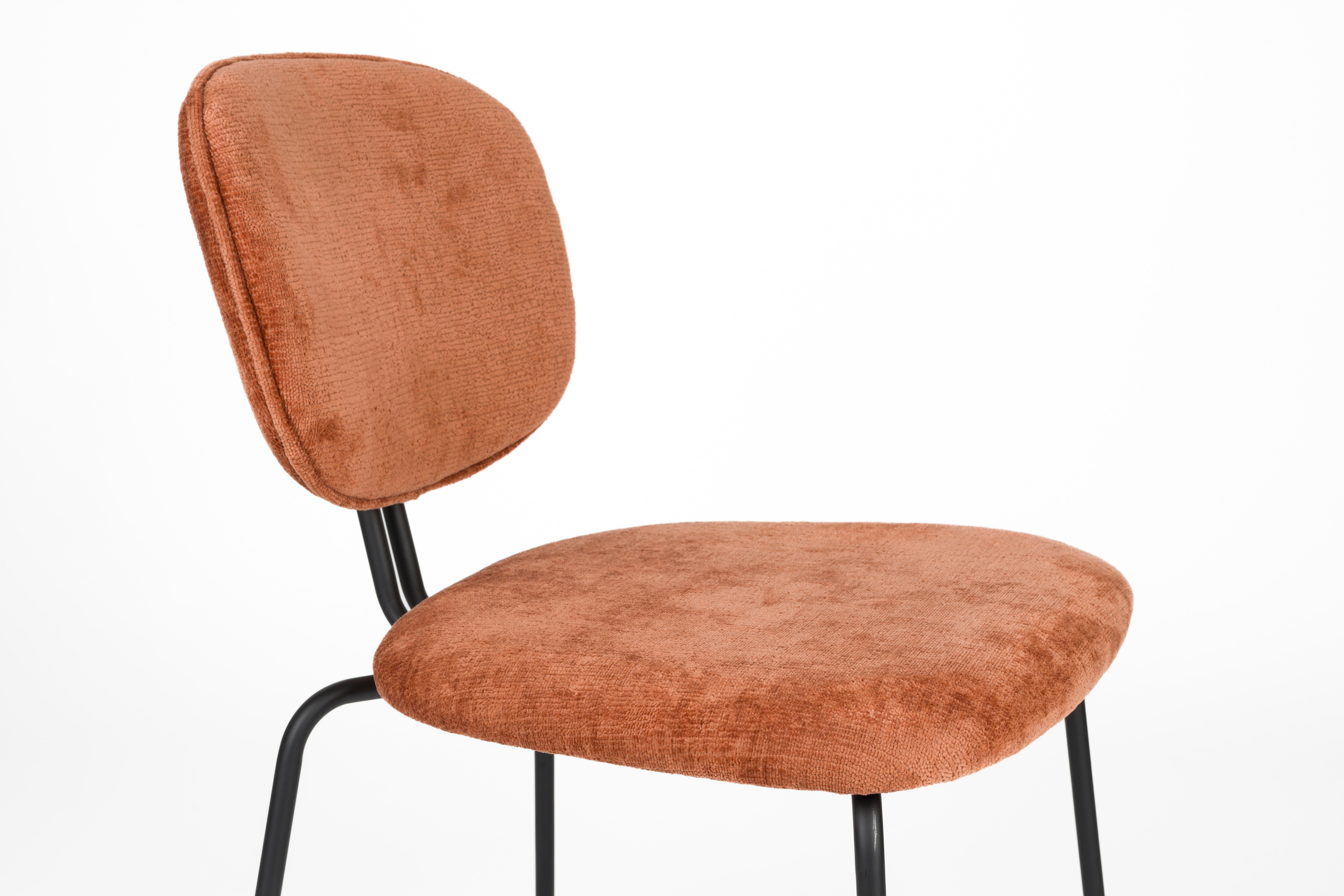 Stuhl BOUTON Terrakotta mit schwarzem Gestell