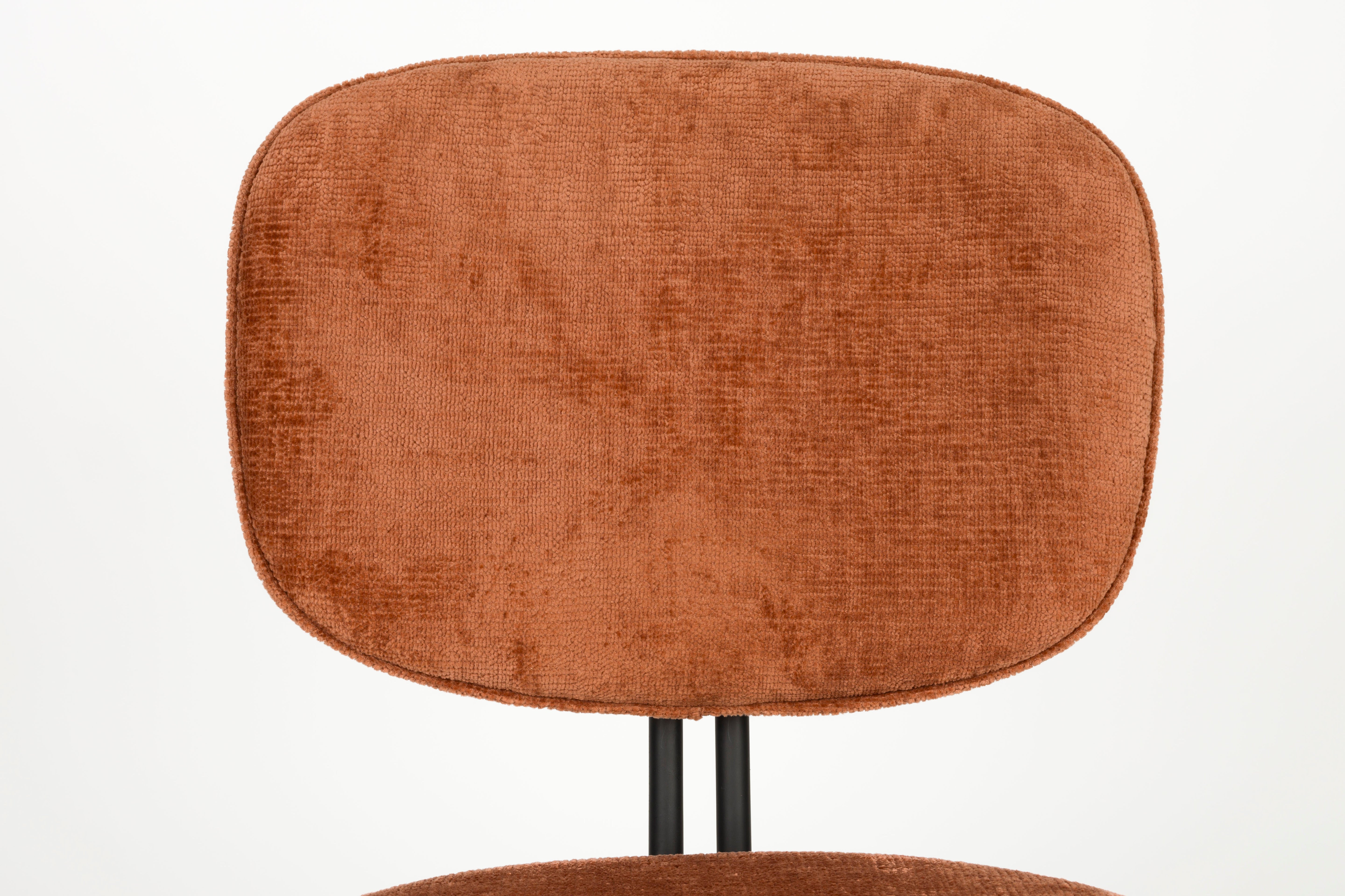 Stuhl BOUTON Terrakotta mit schwarzem Gestell