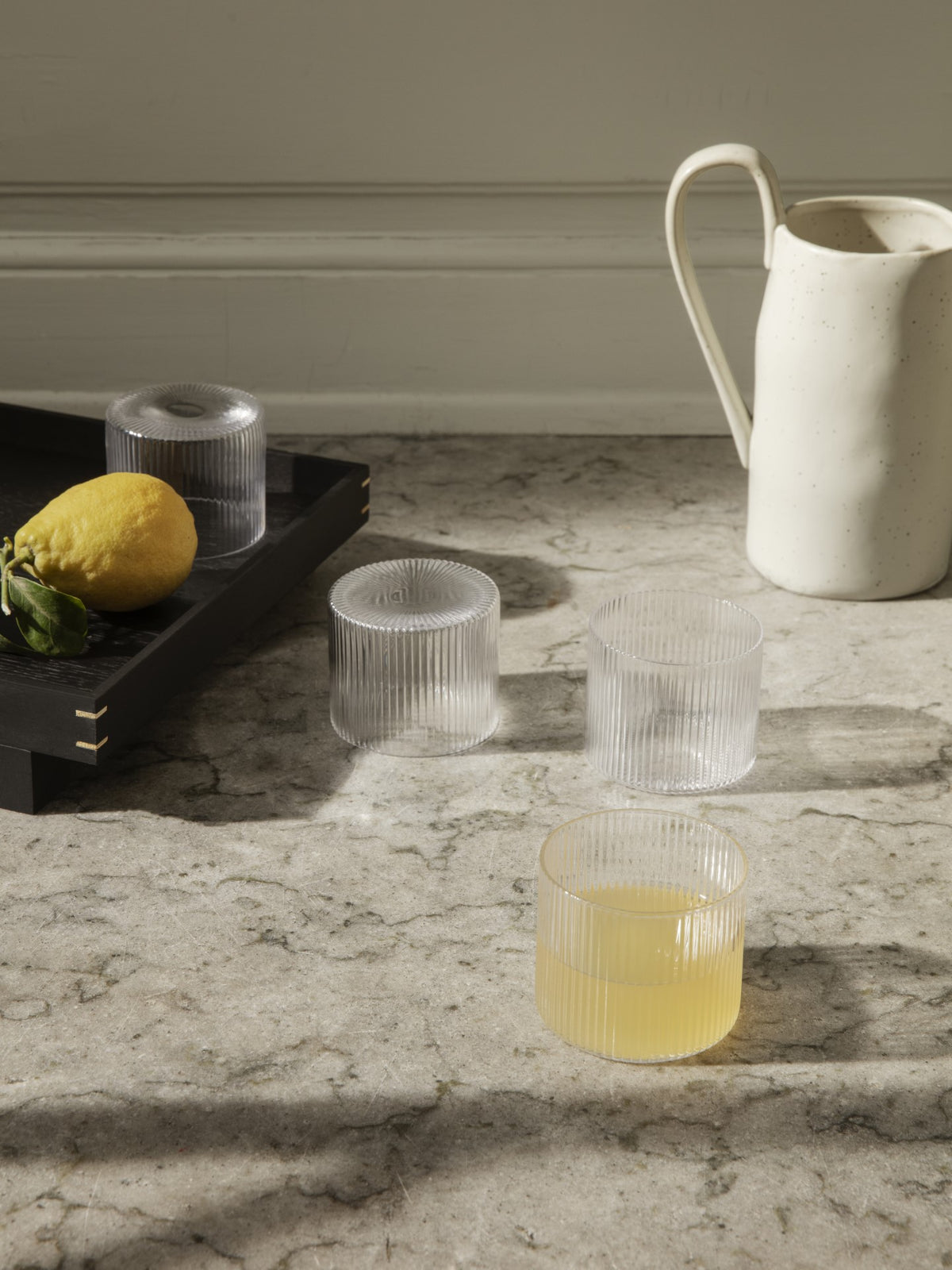Set van glazen RIPPLE LOW handgeblazen glas