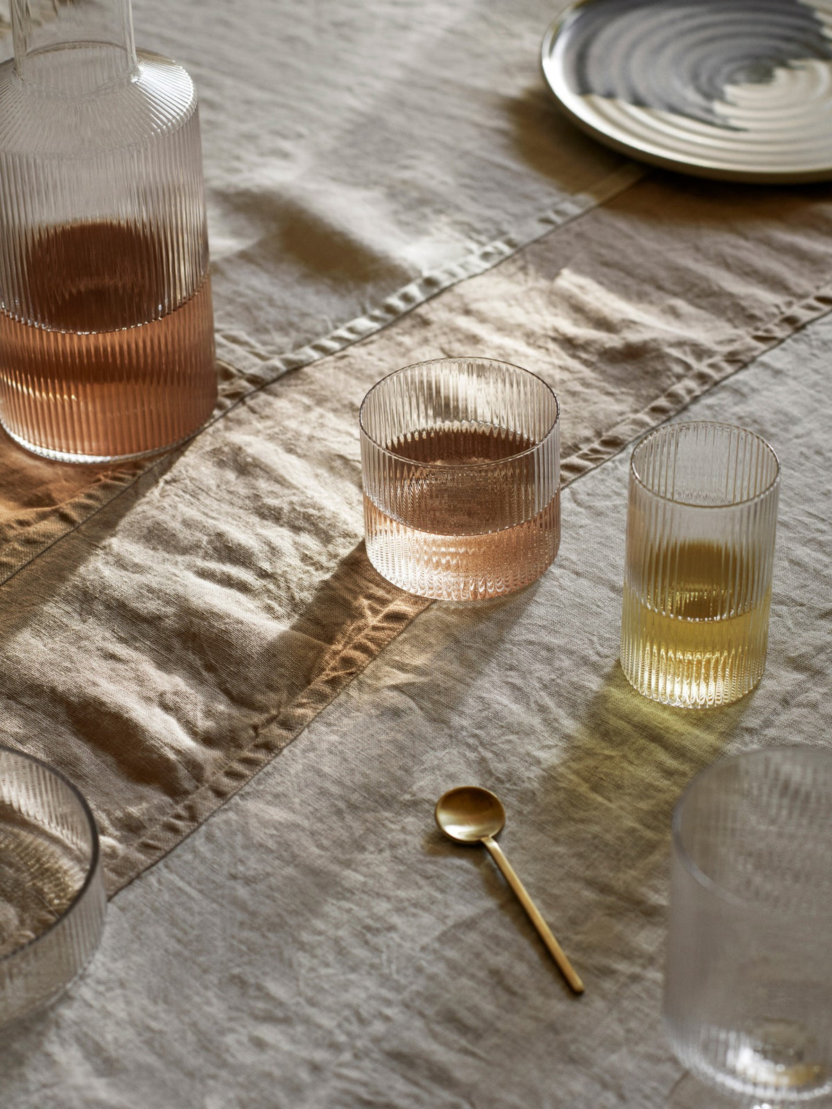 Set van glazen RIPPLE LOW handgeblazen glas