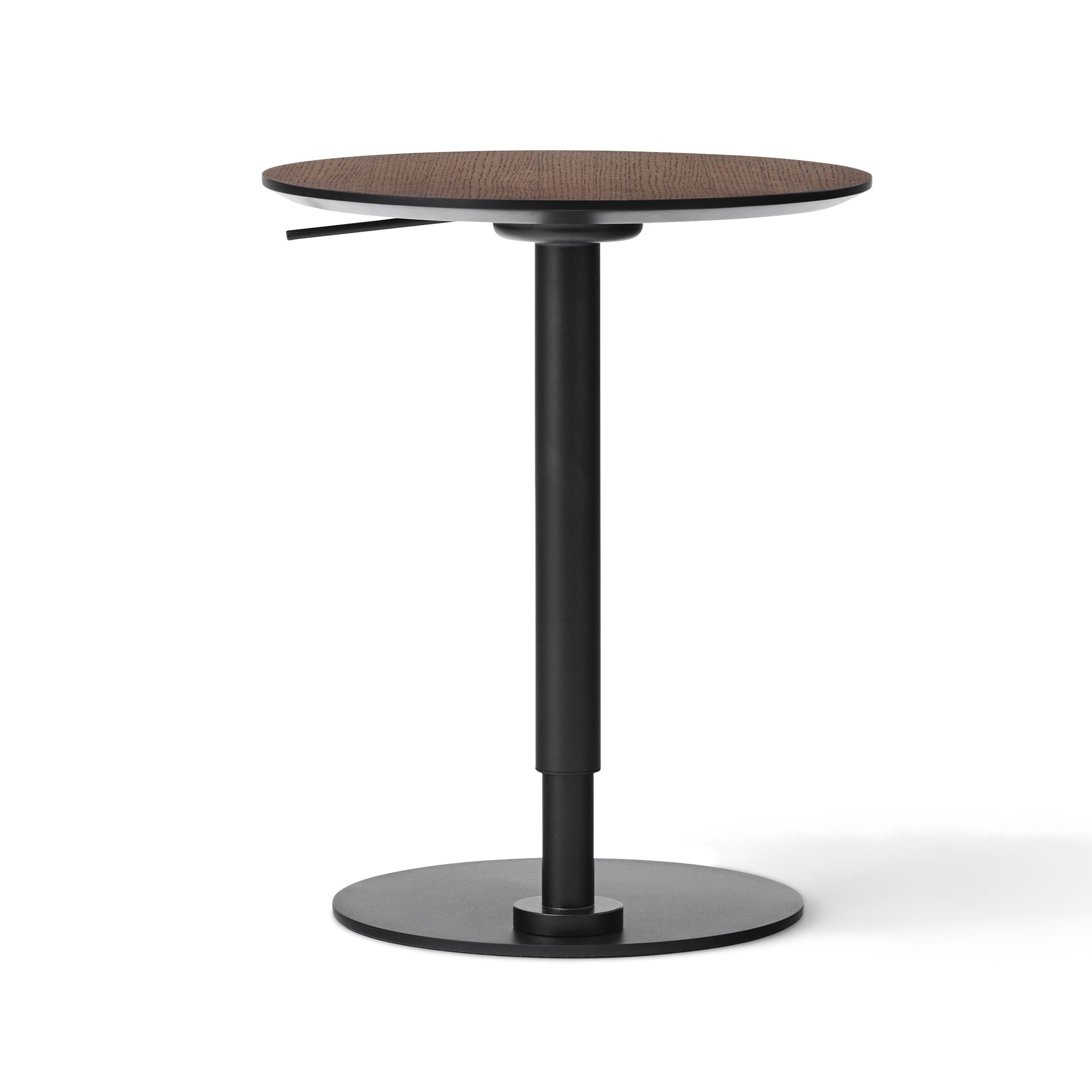 Adjustable Side Table BRANCH Dark Oak Wood with Black Base