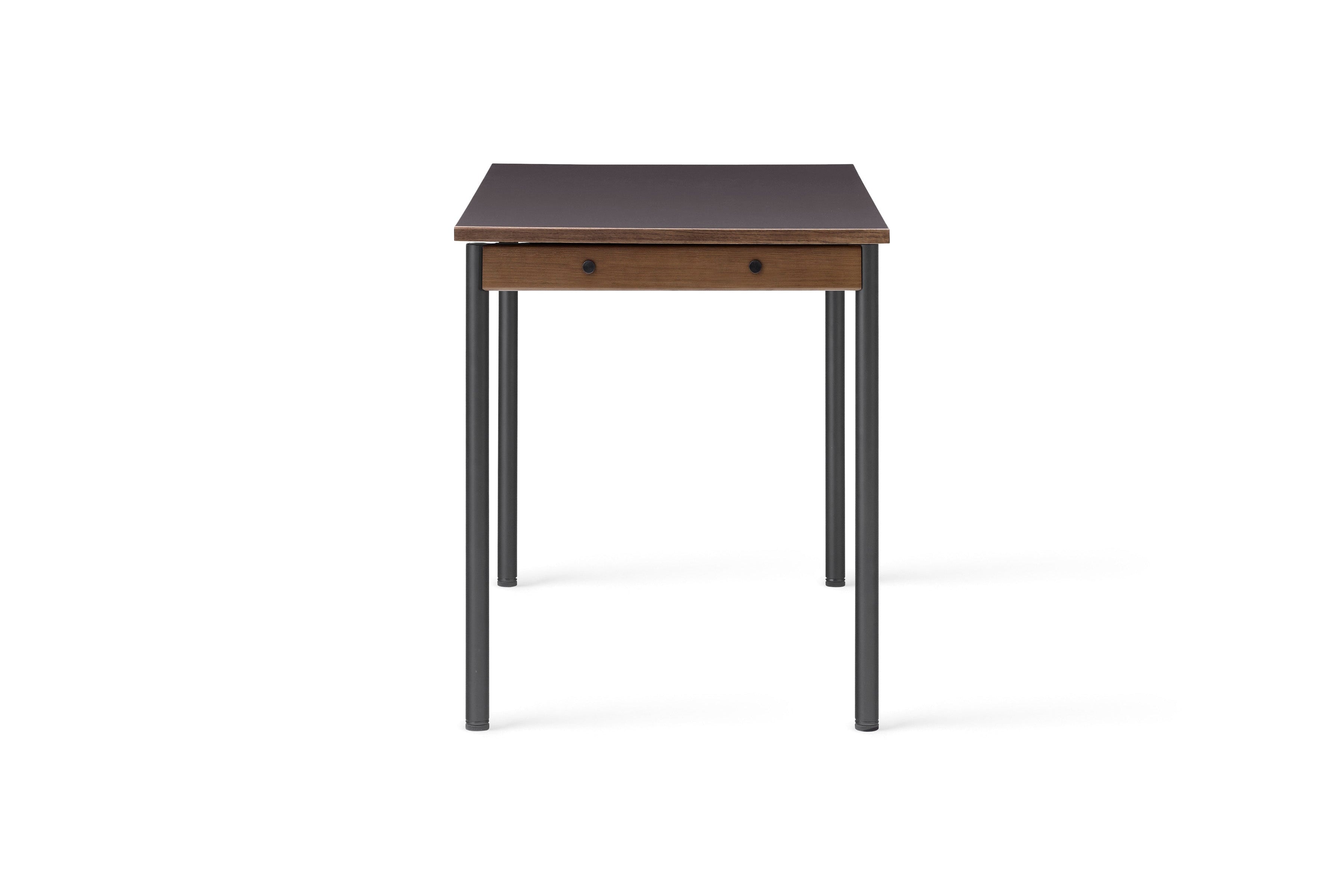 Stół CO ciemnobrązowy laminat z czarną podstawą