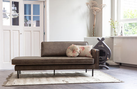 Rechthoekige Szezlong RODEO beige bouclé