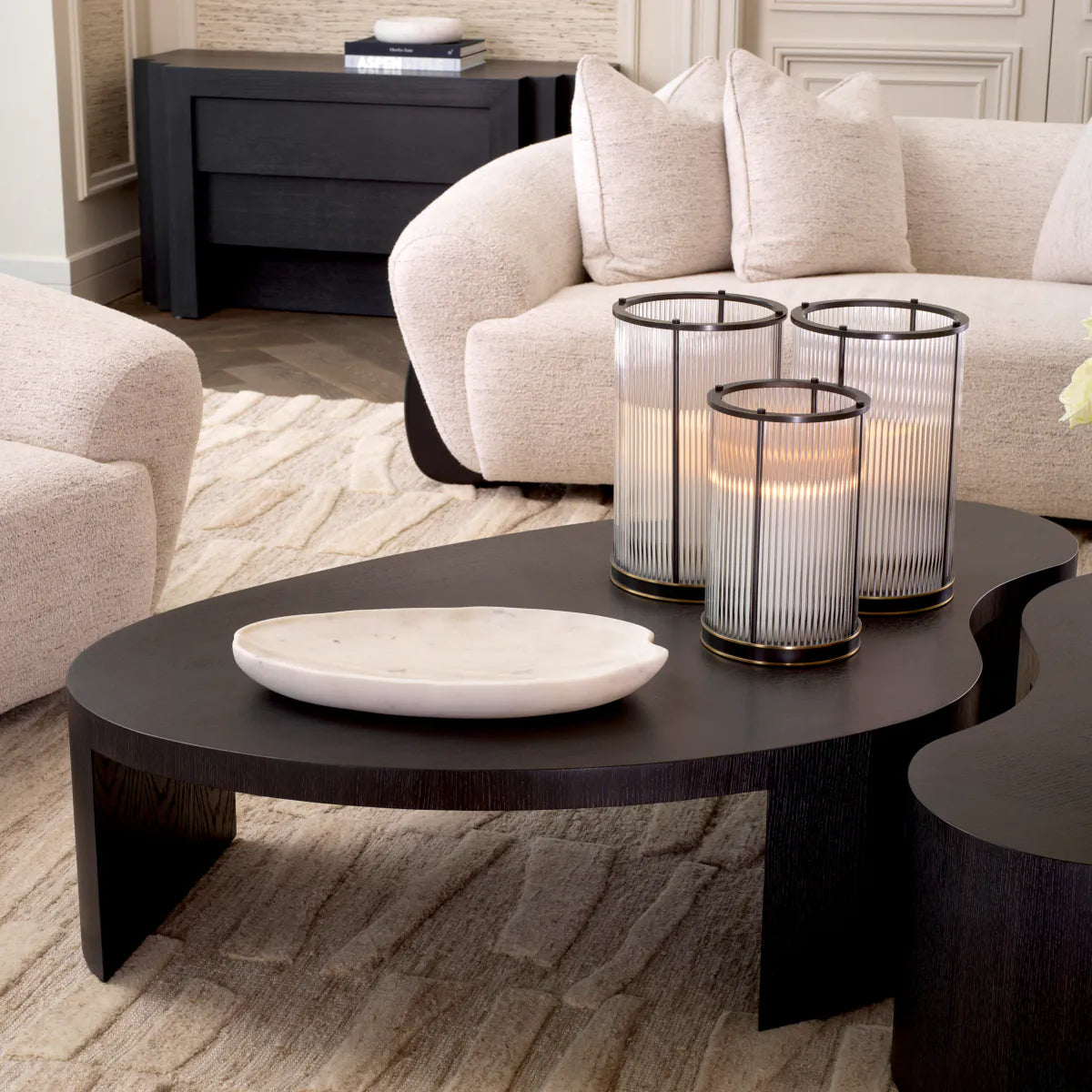ANCONA grafietkleurige eikenhouten salontafel