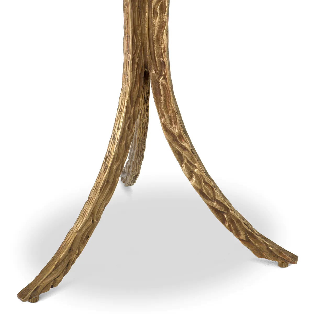 Bijzettafel EMMELINE met een marmeren blad en een antiek gouden basis